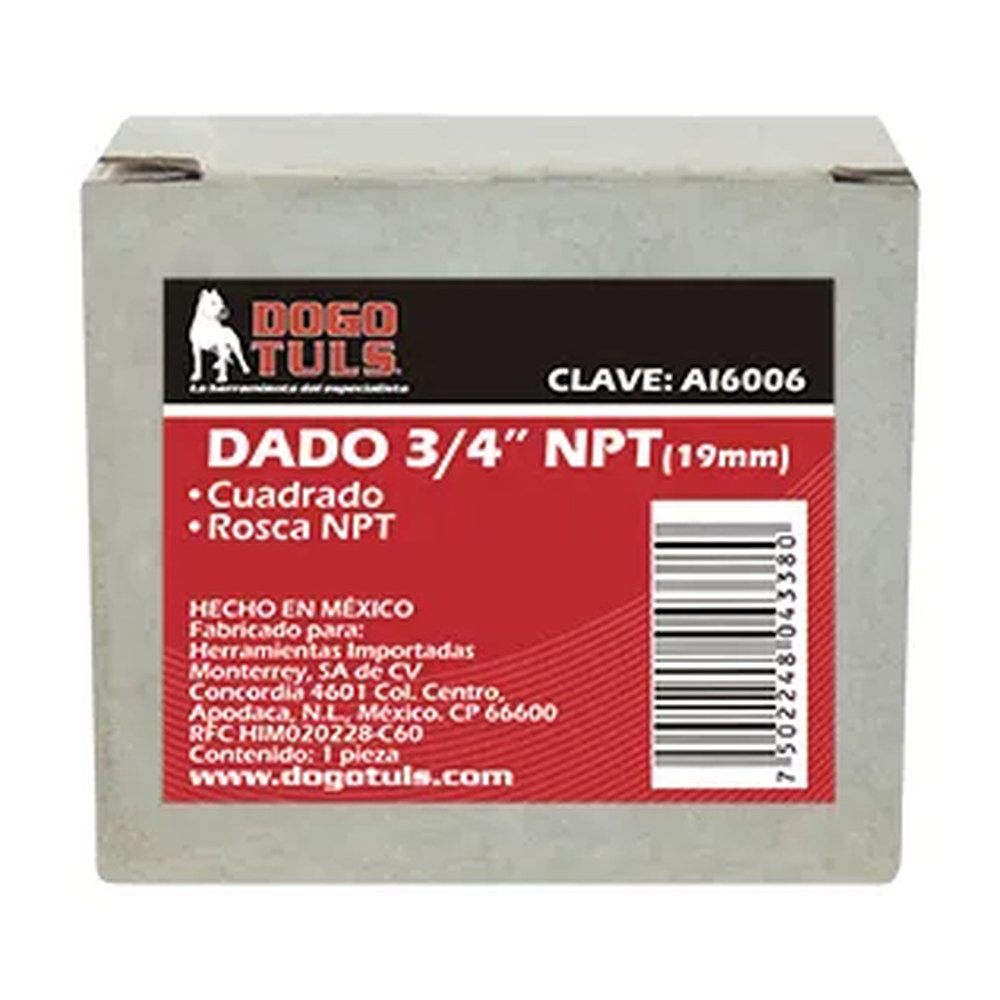Dado Cuadrado Rosca NPT 3/4" - Imagen 4