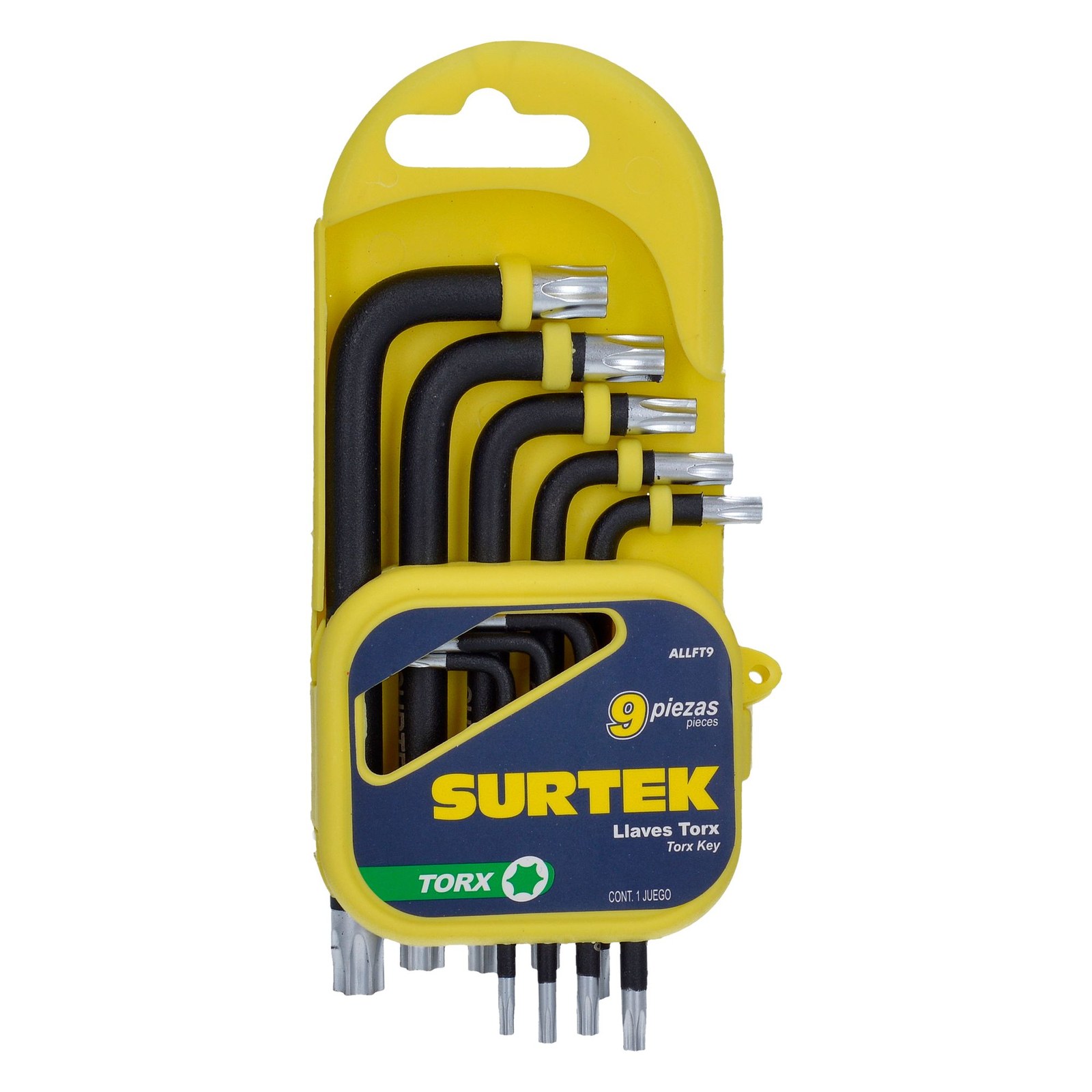 Juego de llaves hexagonales tipo "L", Torx, 9 piezas en rack Surtek - Imagen 2