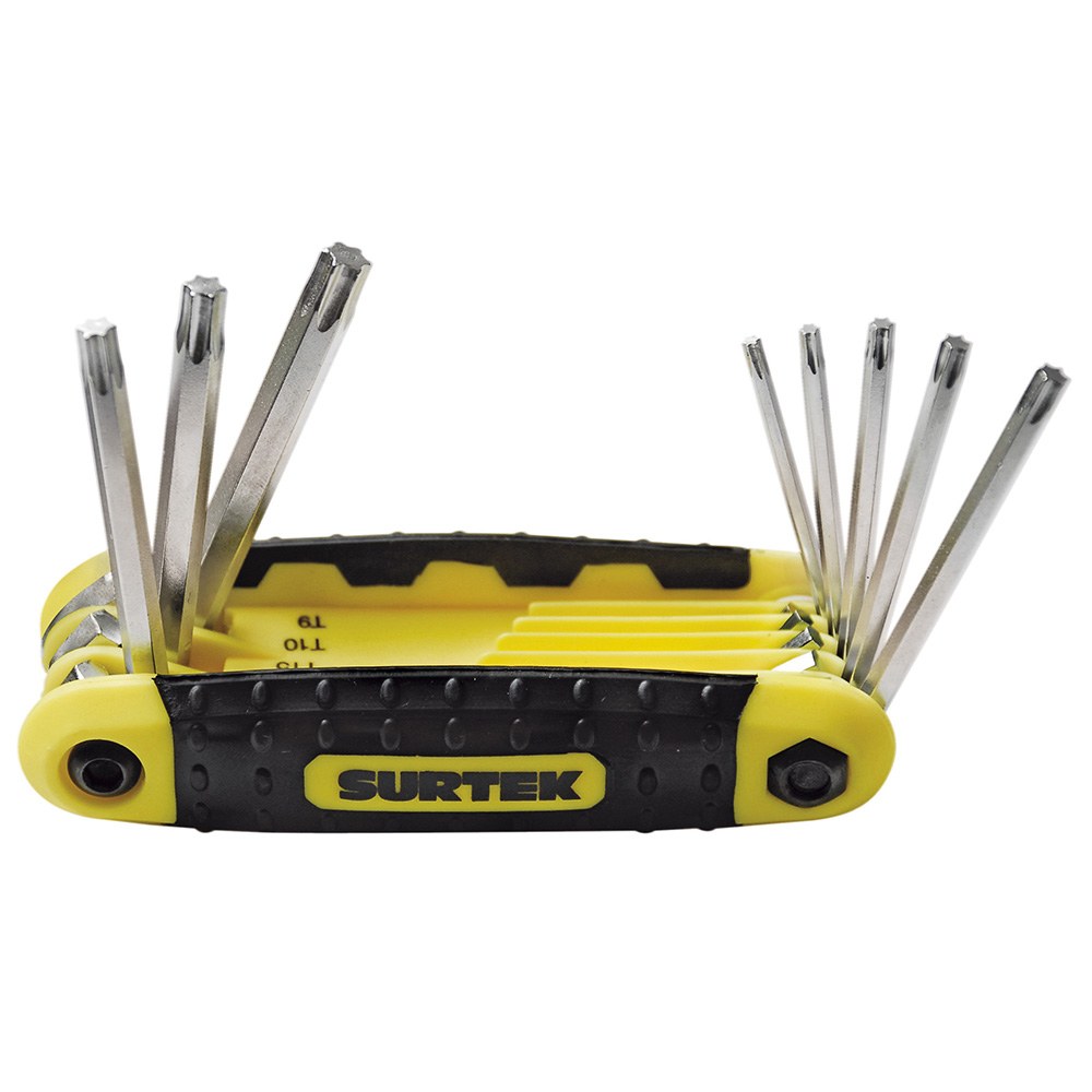 Juego de llaves hexagonales torx tipo navaja estuche bimaterial, 8 piezas en blíster Surtek