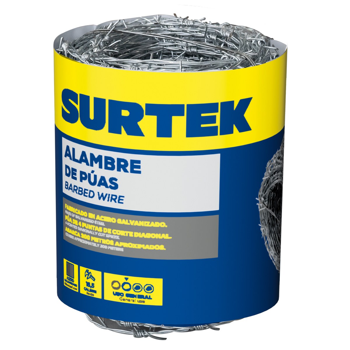 Alambre de púas calibre 16.5, 100 m, 4.8 kg Surtek - Imagen 2