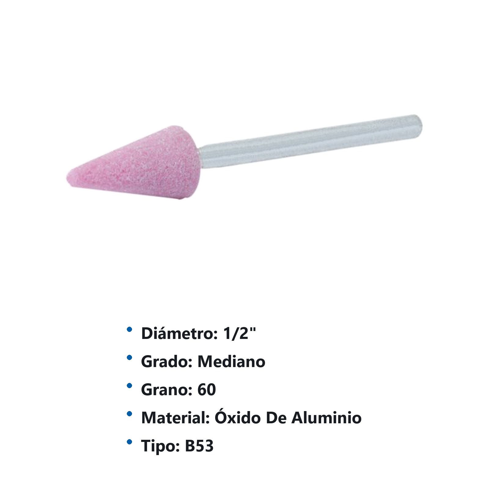 Punta montada de óxido de aluminio rosa tipo B53 Urrea - Imagen 3