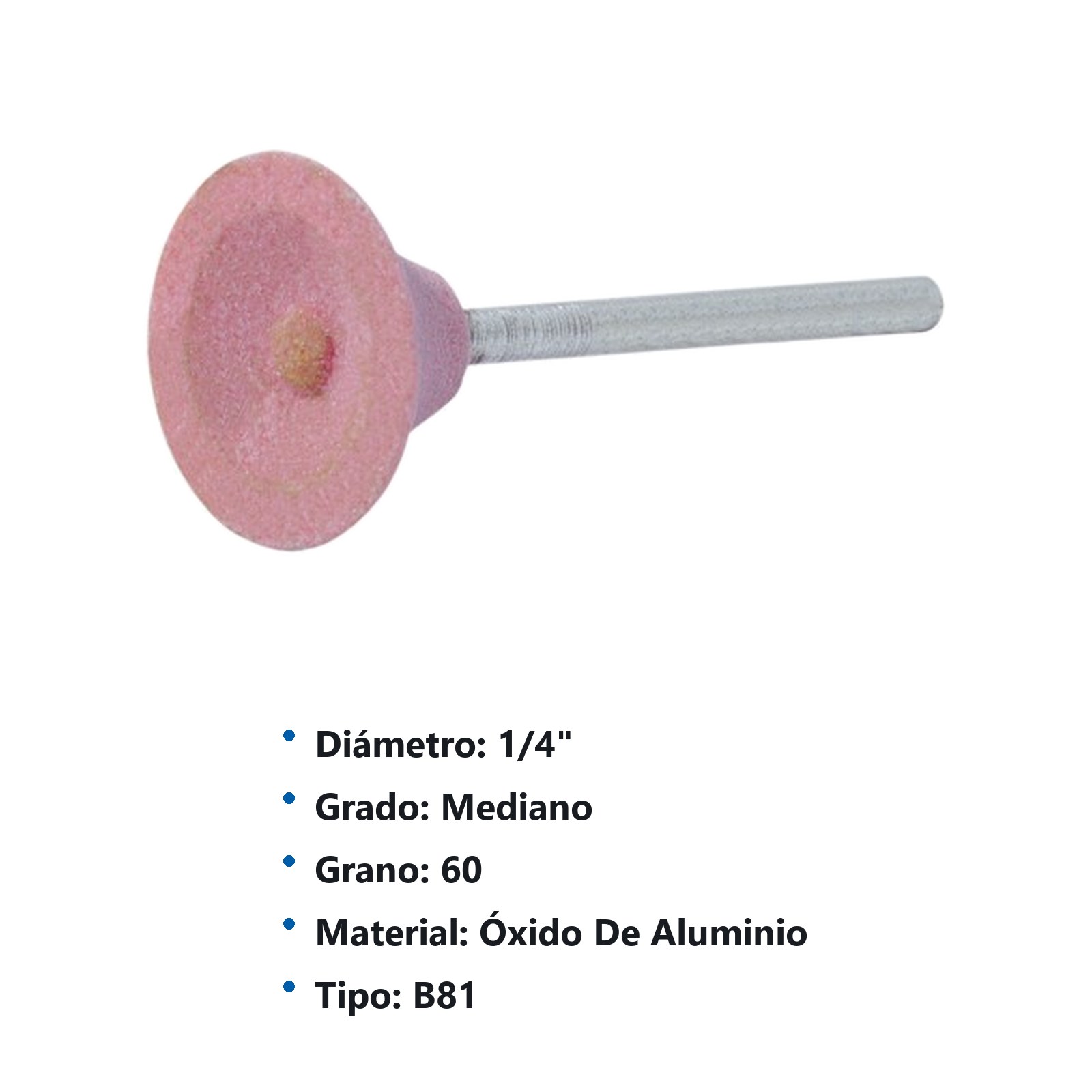 Punta montada de óxido de aluminio rosa tipo B81 Urrea - Imagen 3