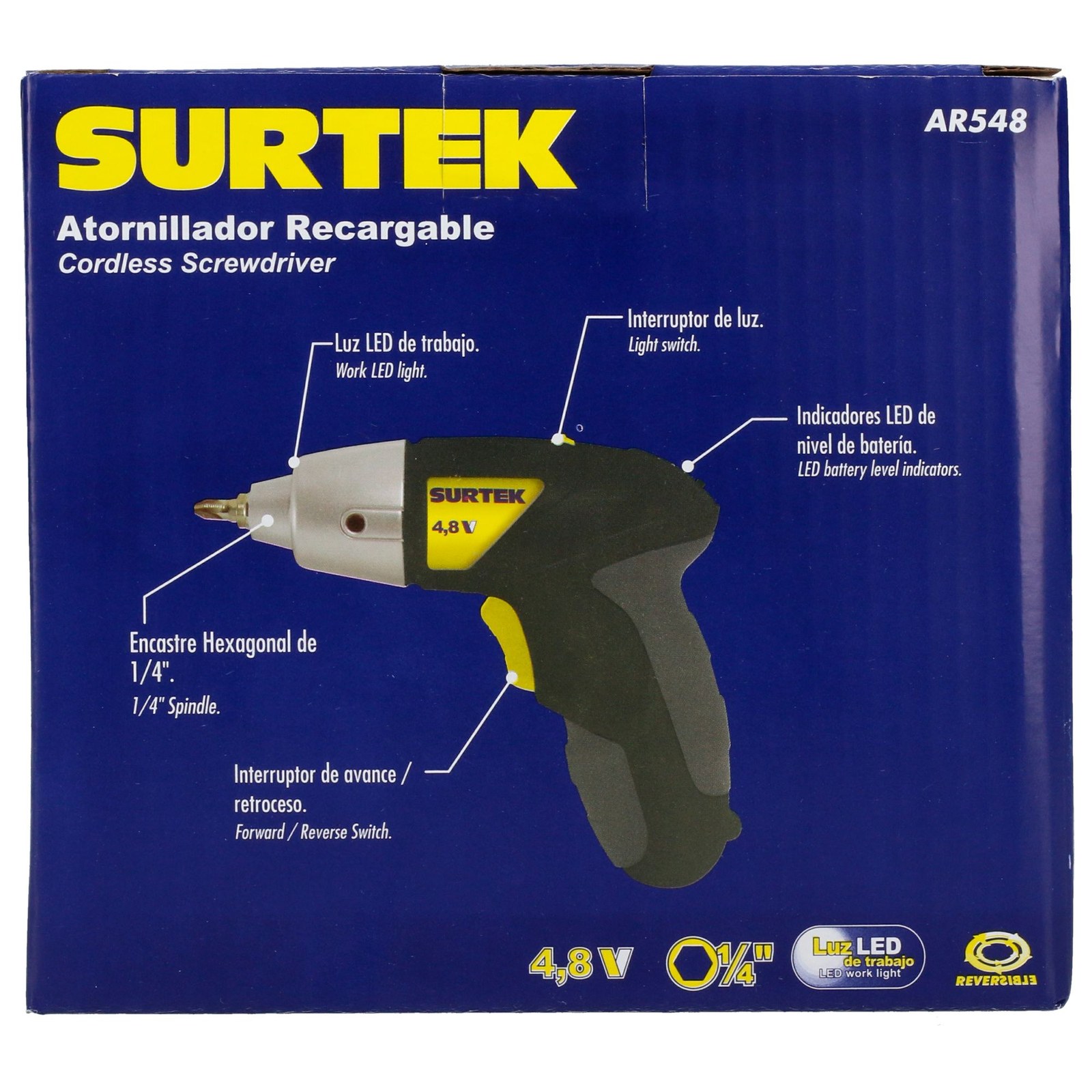 Atornillador 1/4" a batería Litio-ion 3.6 V, 4.8 Nm recargable Surtek - Imagen 4