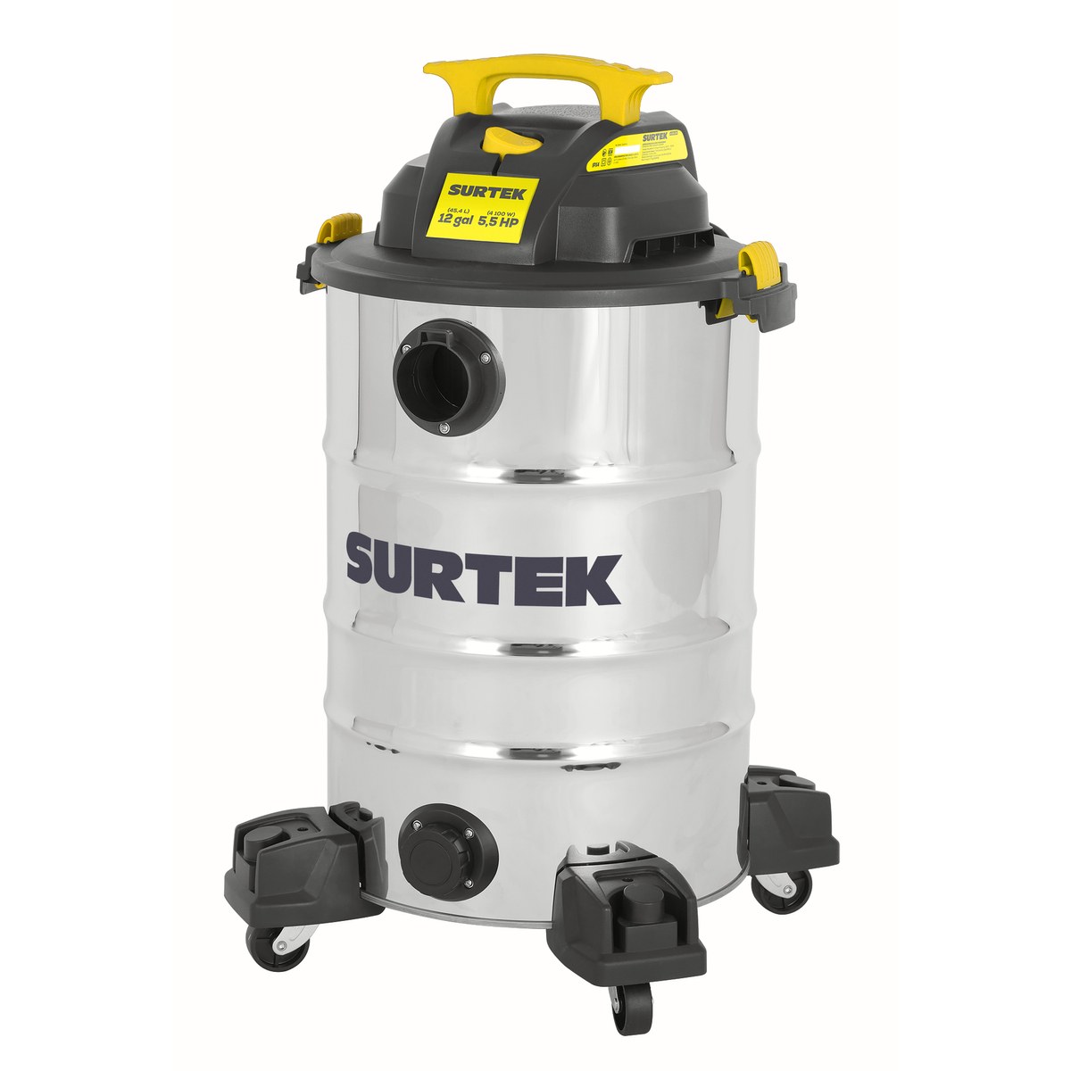 Aspiradora de acero inoxidable 12 galones, 5.5 HP Surtek