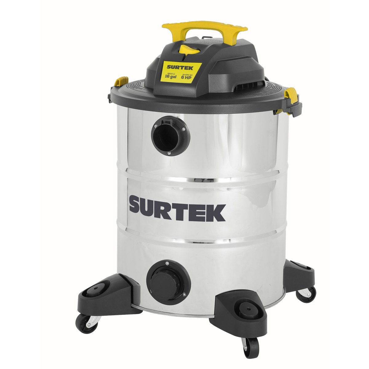 Aspiradora de acero inoxidable 16 galones, 5.5 HP Surtek