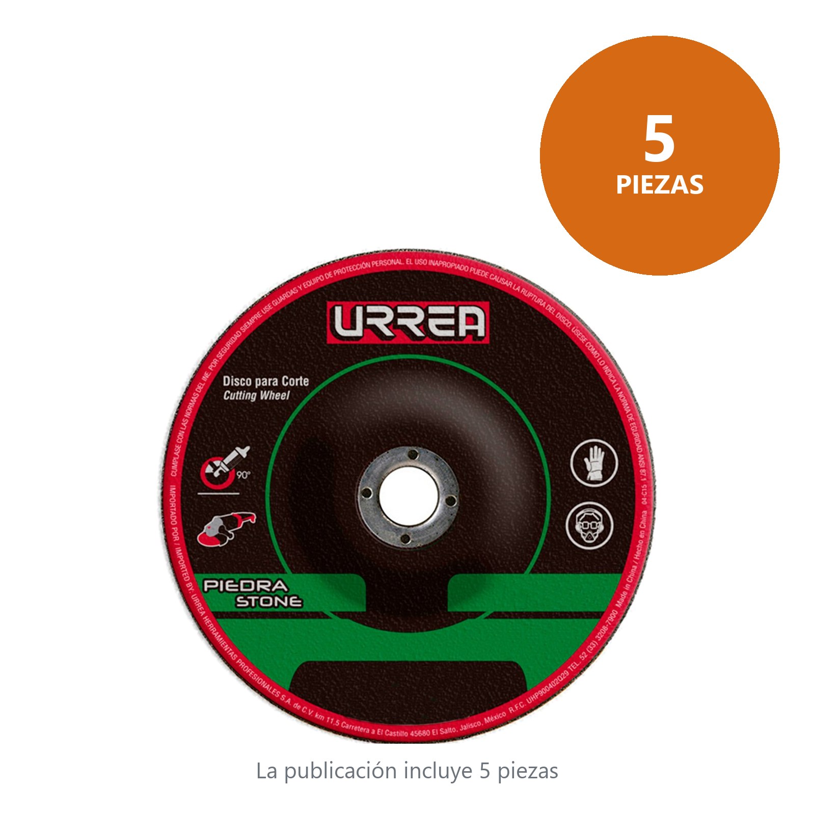 Disco abrasivo tipo 27 para piedra 7" x 1/8" Urrea - Imagen 2