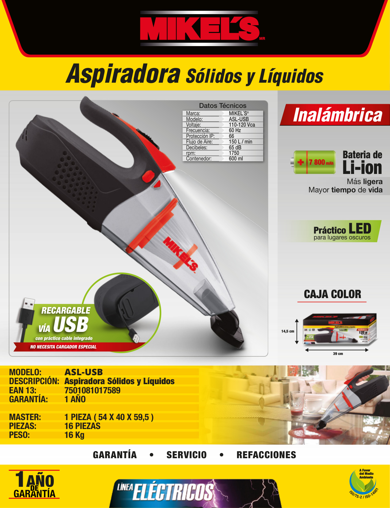 MIKELS ASL-USB Aspiradora inalámbrica (USB) - Imagen 4
