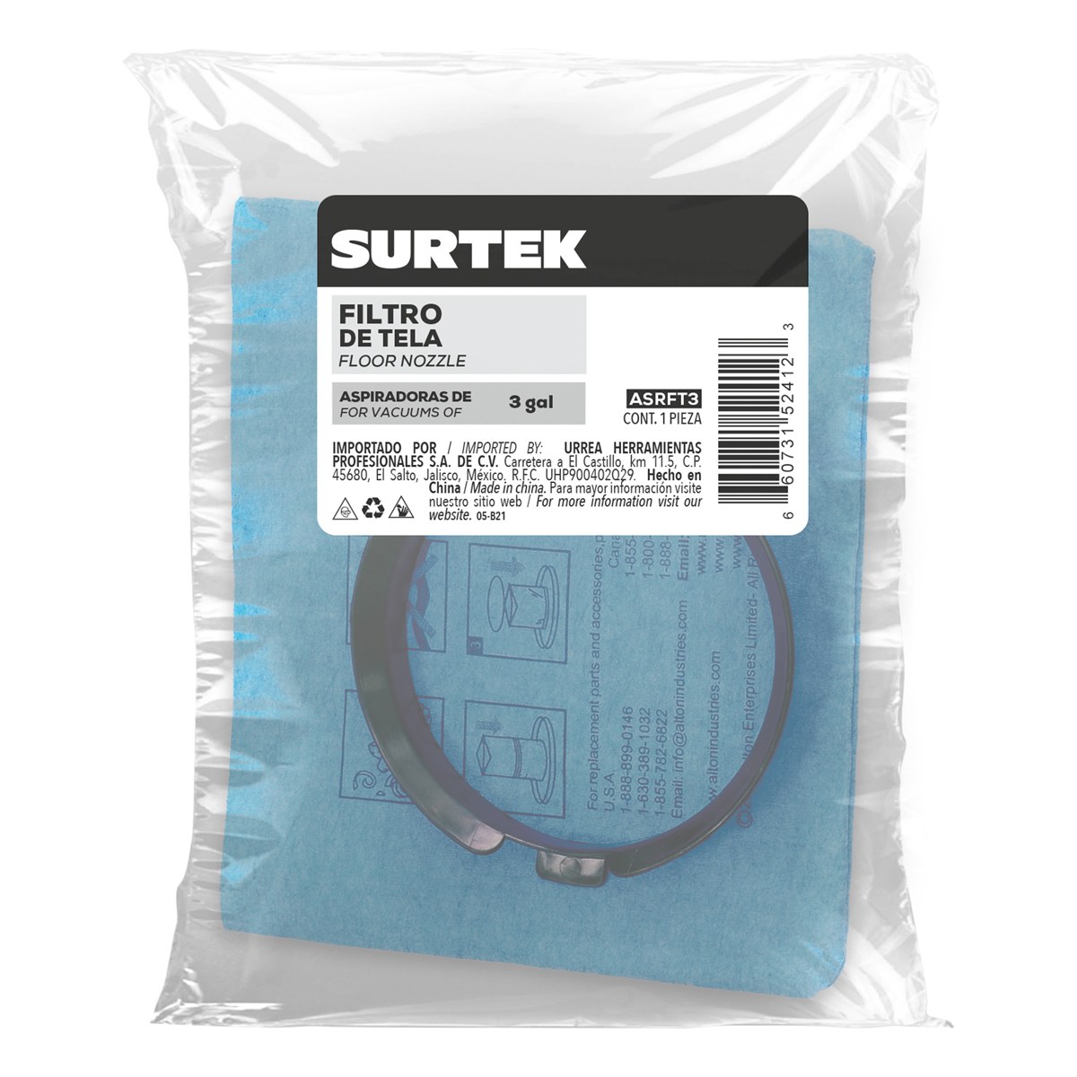 Filtro de tela para aspiradora de 3 galones Surtek - Imagen 2
