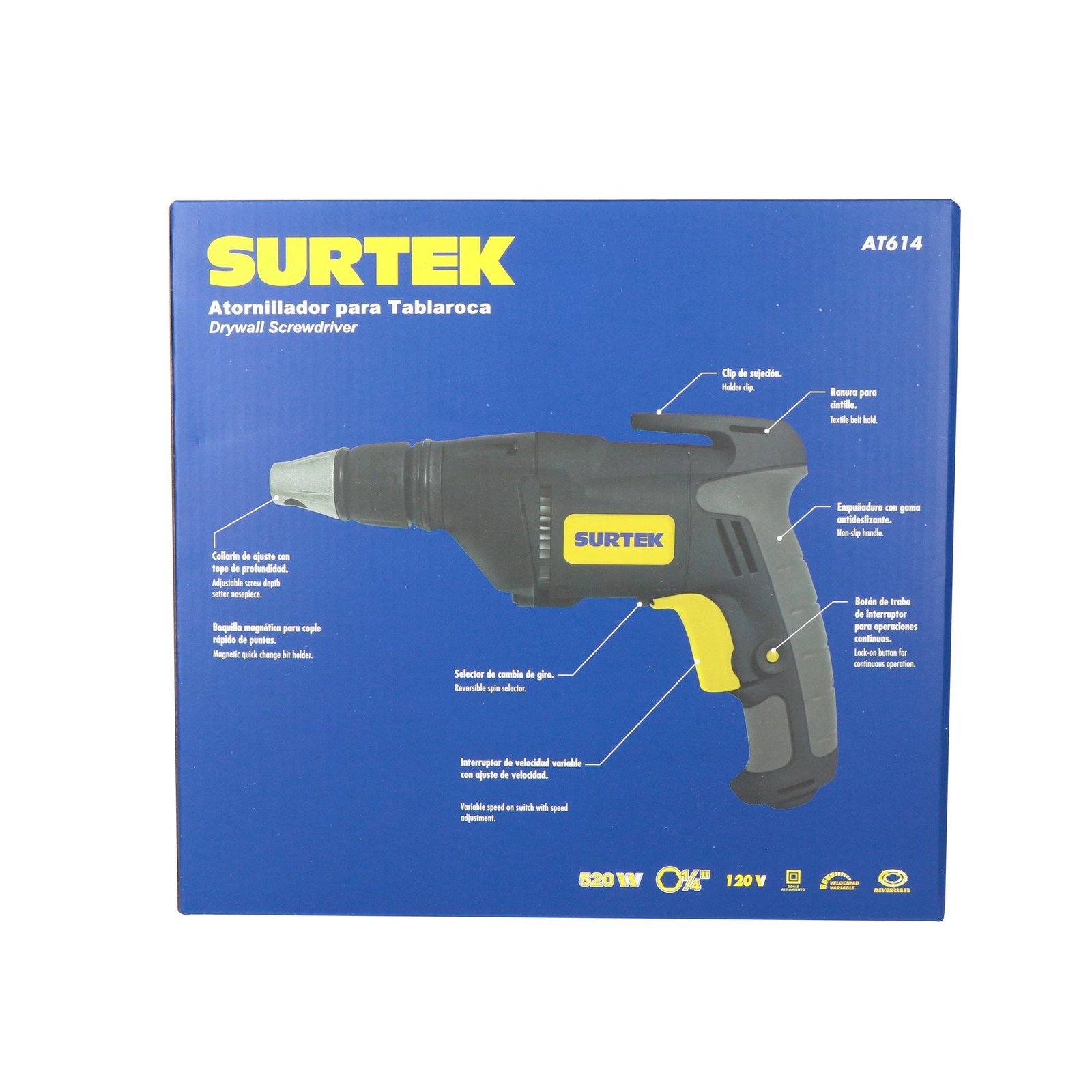 Atornillador eléctrico para tablaroca 1/4", 120 V Surtek - Imagen 4