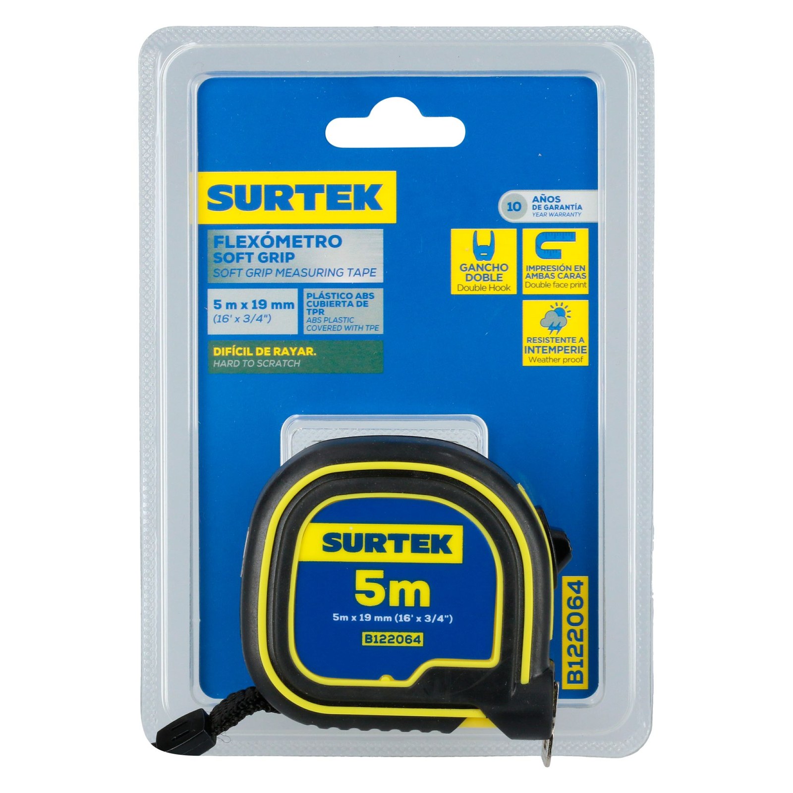 Flexómetro con carcasa soft grip 5 m x 3/4" Surtek - Imagen 4