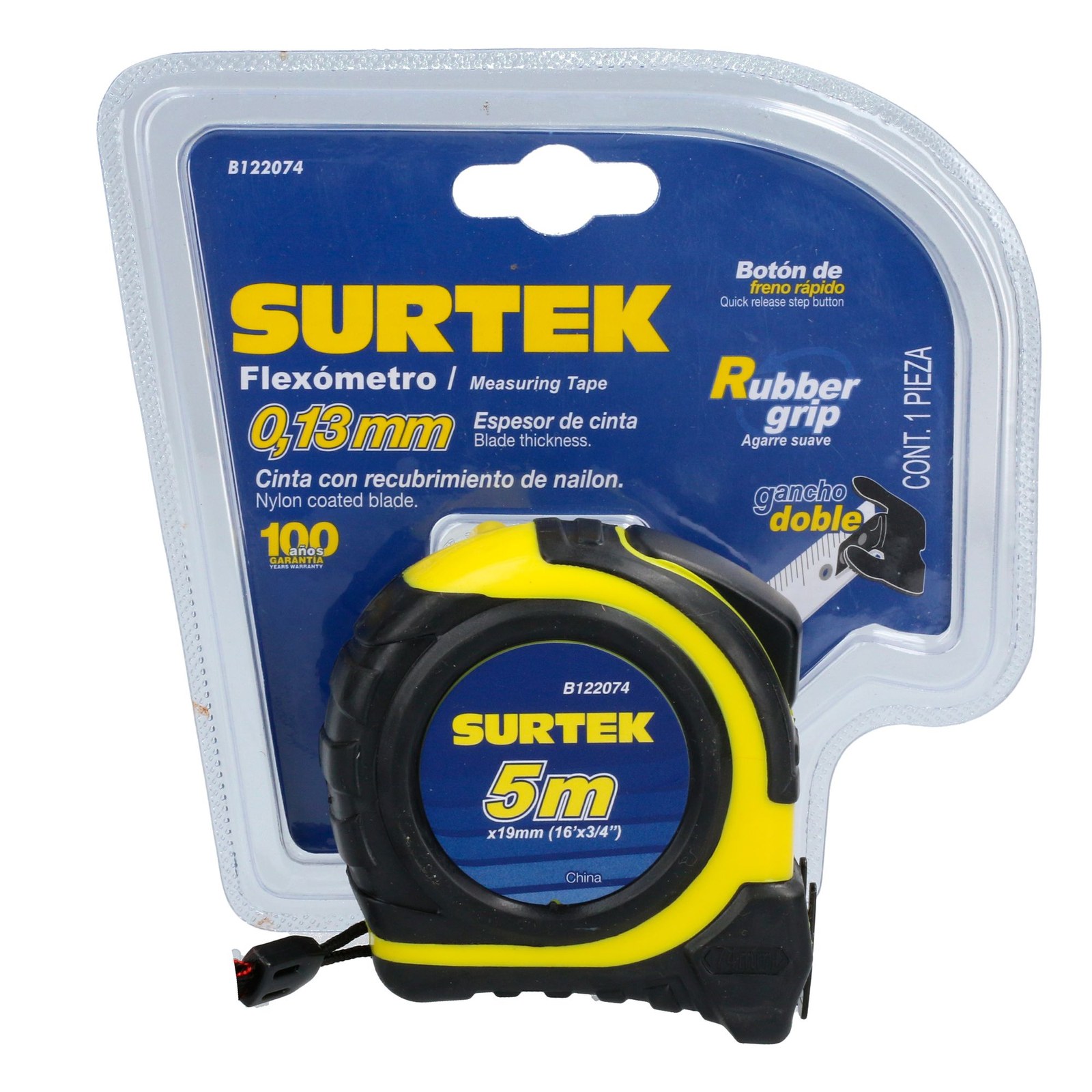 Flexómetro con carcasa rubber grip 5 m x 3/4" Surtek - Imagen 4