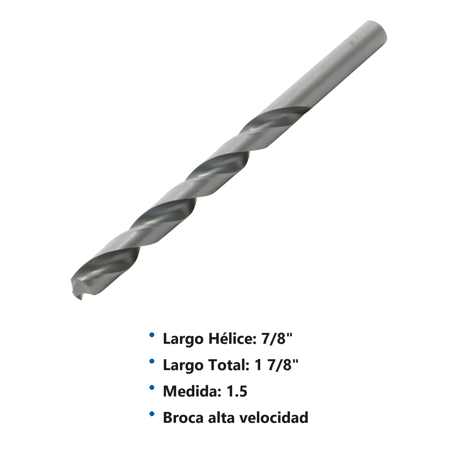 Broca negra de acero de alta velocidad métrica de 1.5 mm zanco recto Urrea - Imagen 3