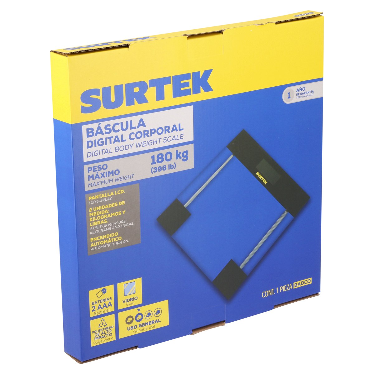 Báscula digital corporal 180 kg Surtek - Imagen 2