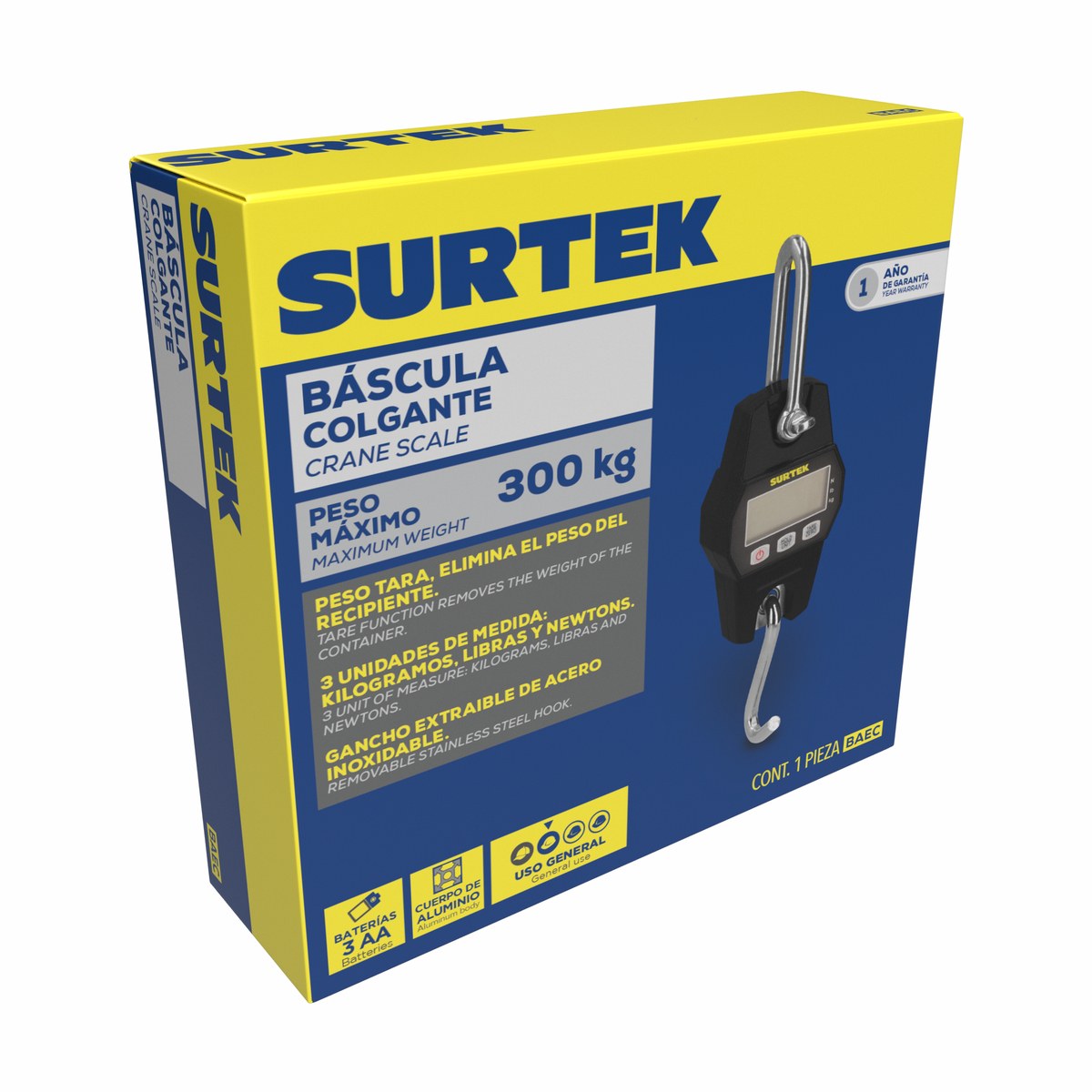 Báscula electrónica colgante 300 kg Surtek - Imagen 2