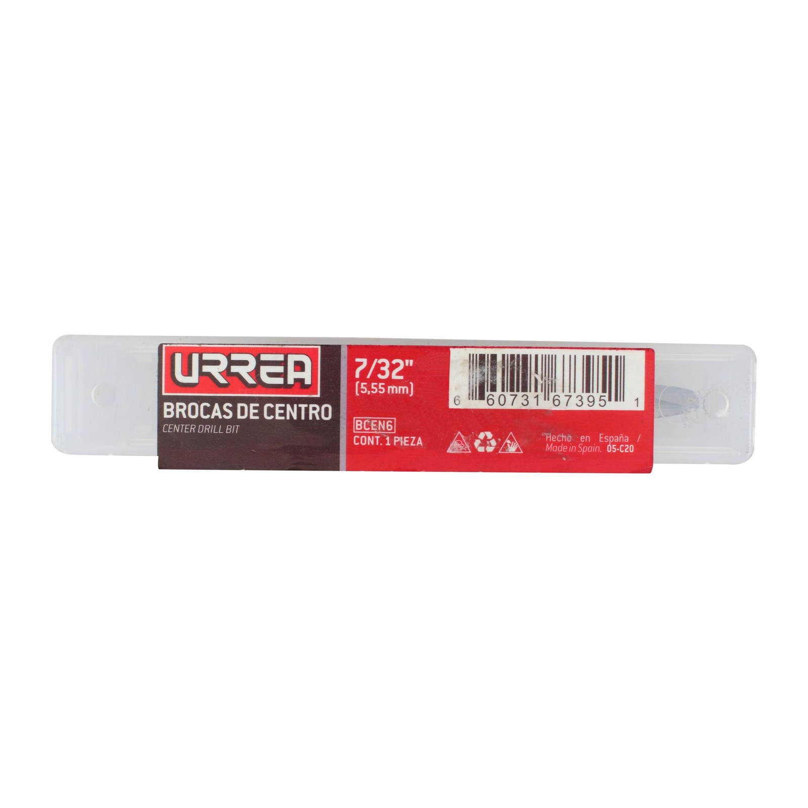 Broca de centro de acero de alta velocidad #6, 7/32" Urrea - Imagen 2