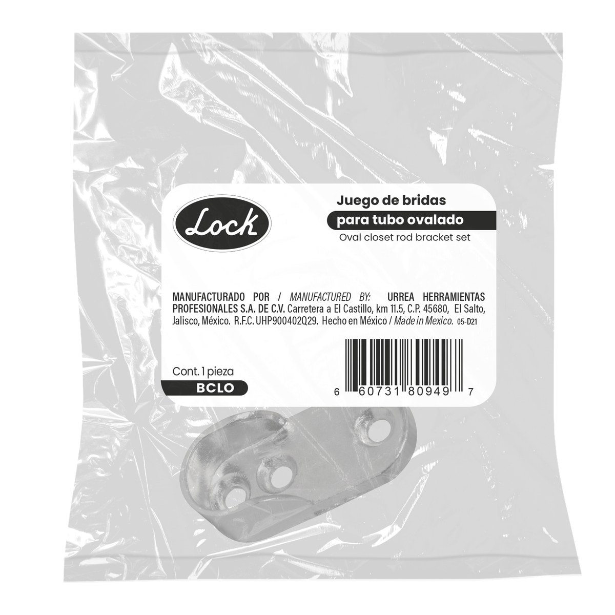 Brida para tubo ovalado para clóset Lock - Imagen 2