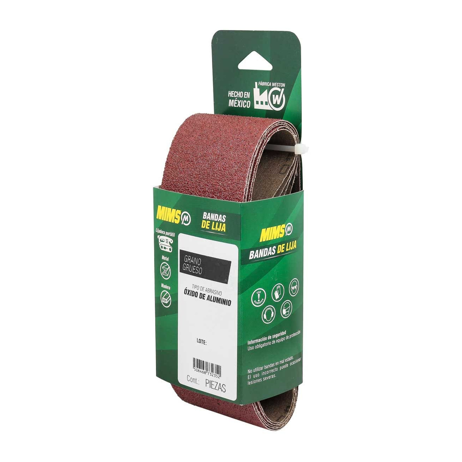 BANDA MIMS OXIDO DE ALUMINIO 3"X 24" G40 ALGODON SEMI-ABIERTO (Precio x pieza - Empaque c/5 pzas) - Imagen 2