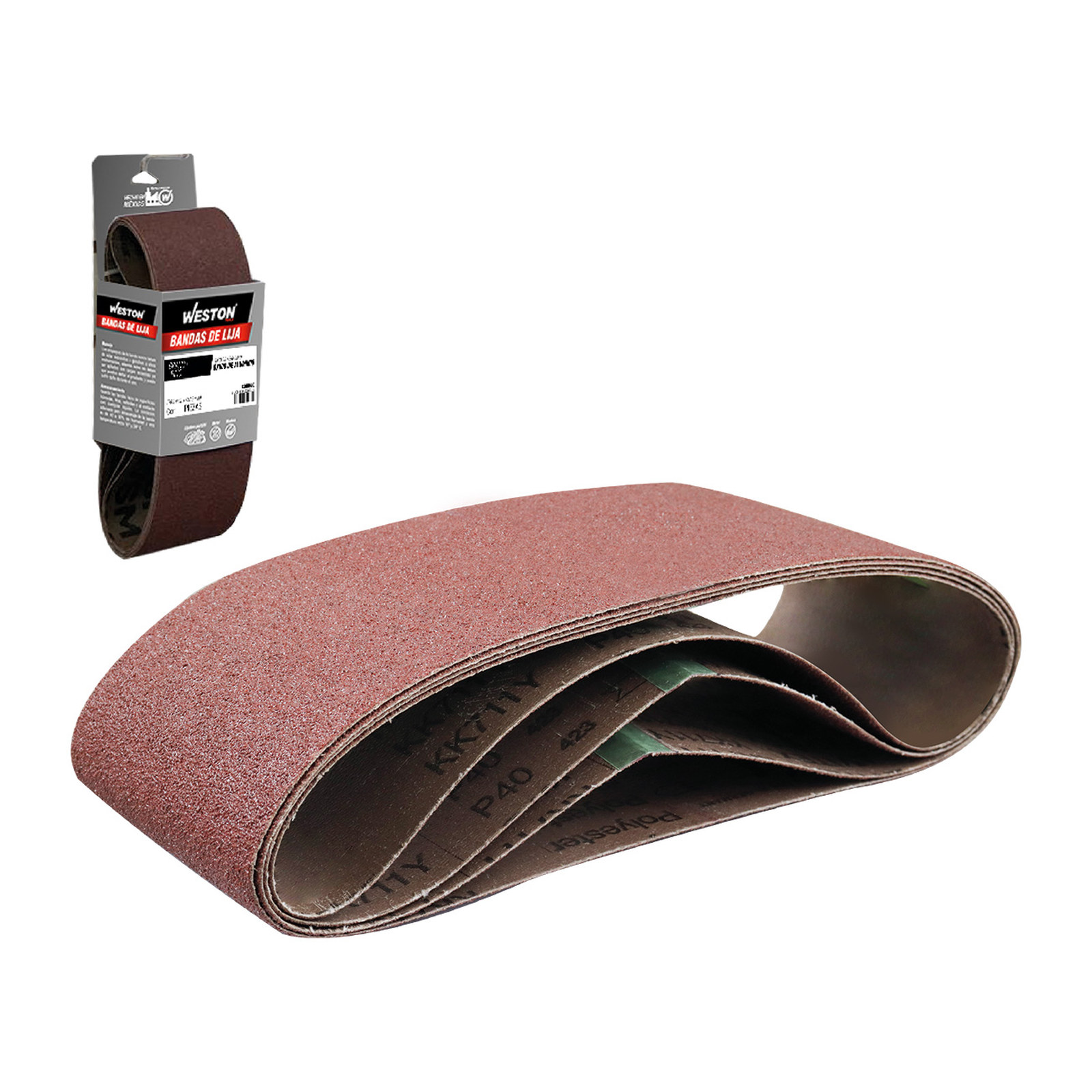 Banda de Lijado Weston Óxido de Aluminio KK711Y 6" x 48" Grano 60 Poliéster Tela Cerrada