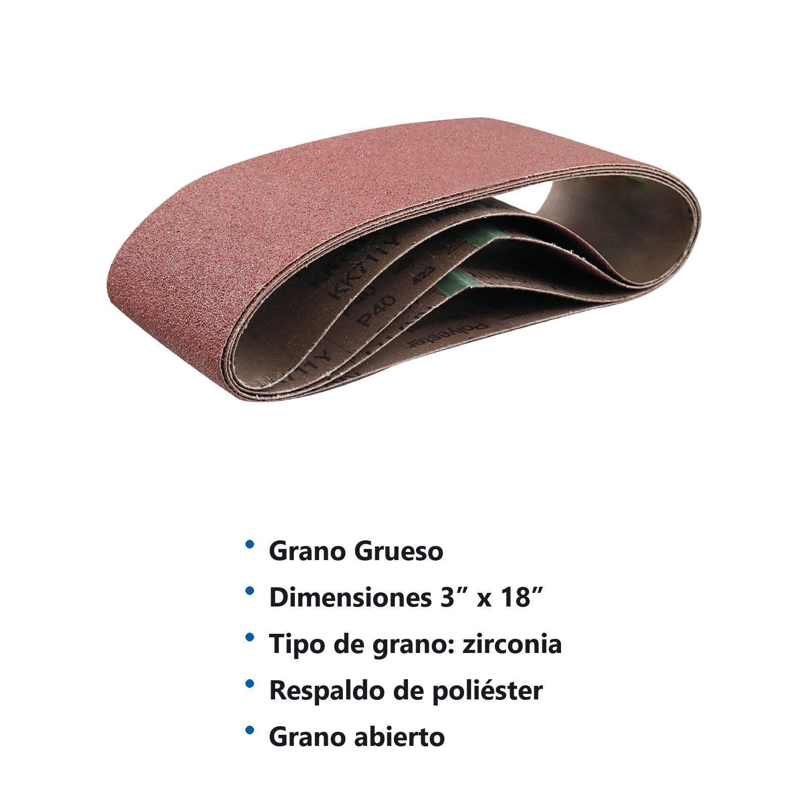 BANDA WESTON OXIDO DE ALUMINIO 3"X 18" G36 POLYESTER CERRADO (Precio x Pza - Empaque c/3 pzs) - Imagen 3