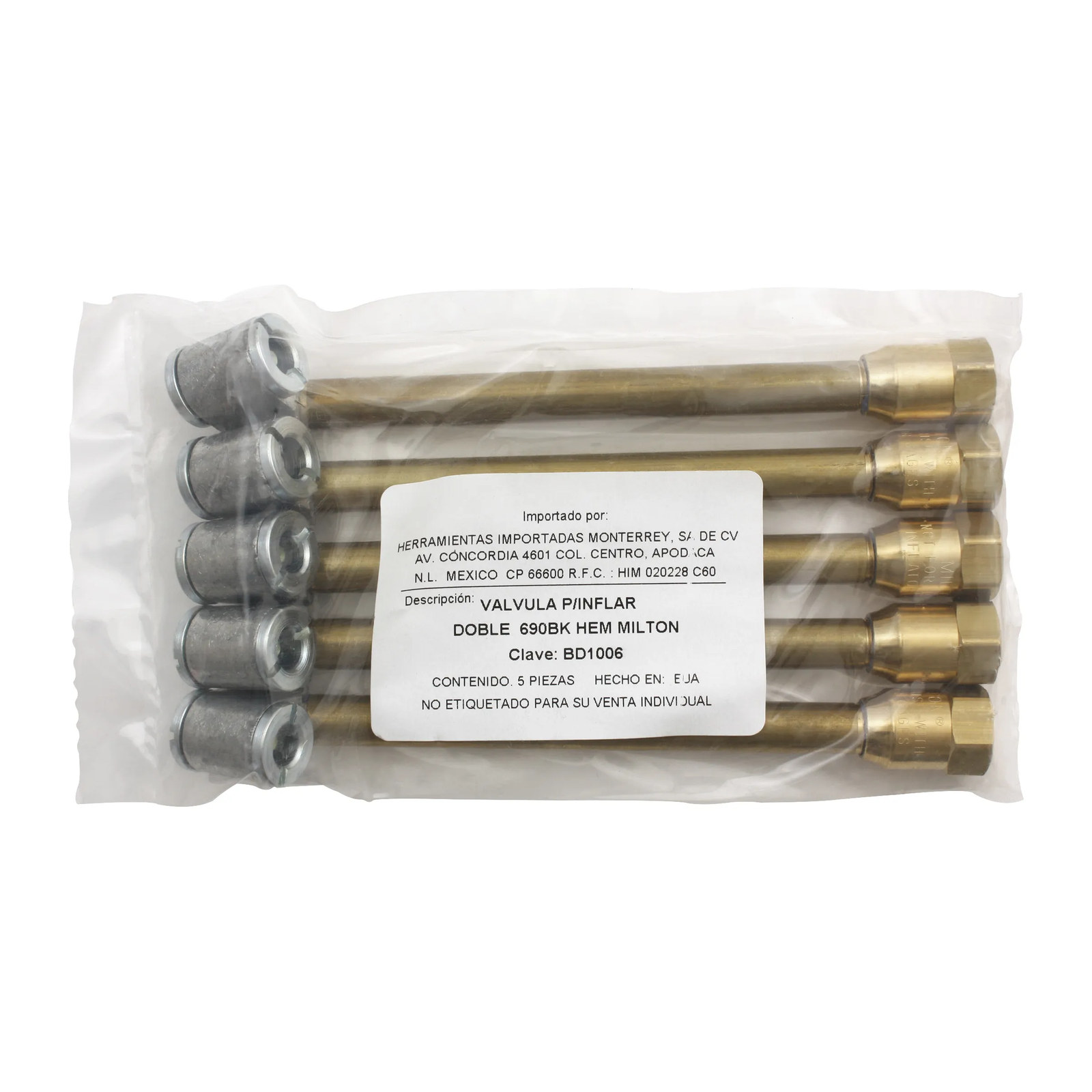Válvula para inflar doble 690BK HEM Milton - Imagen 3