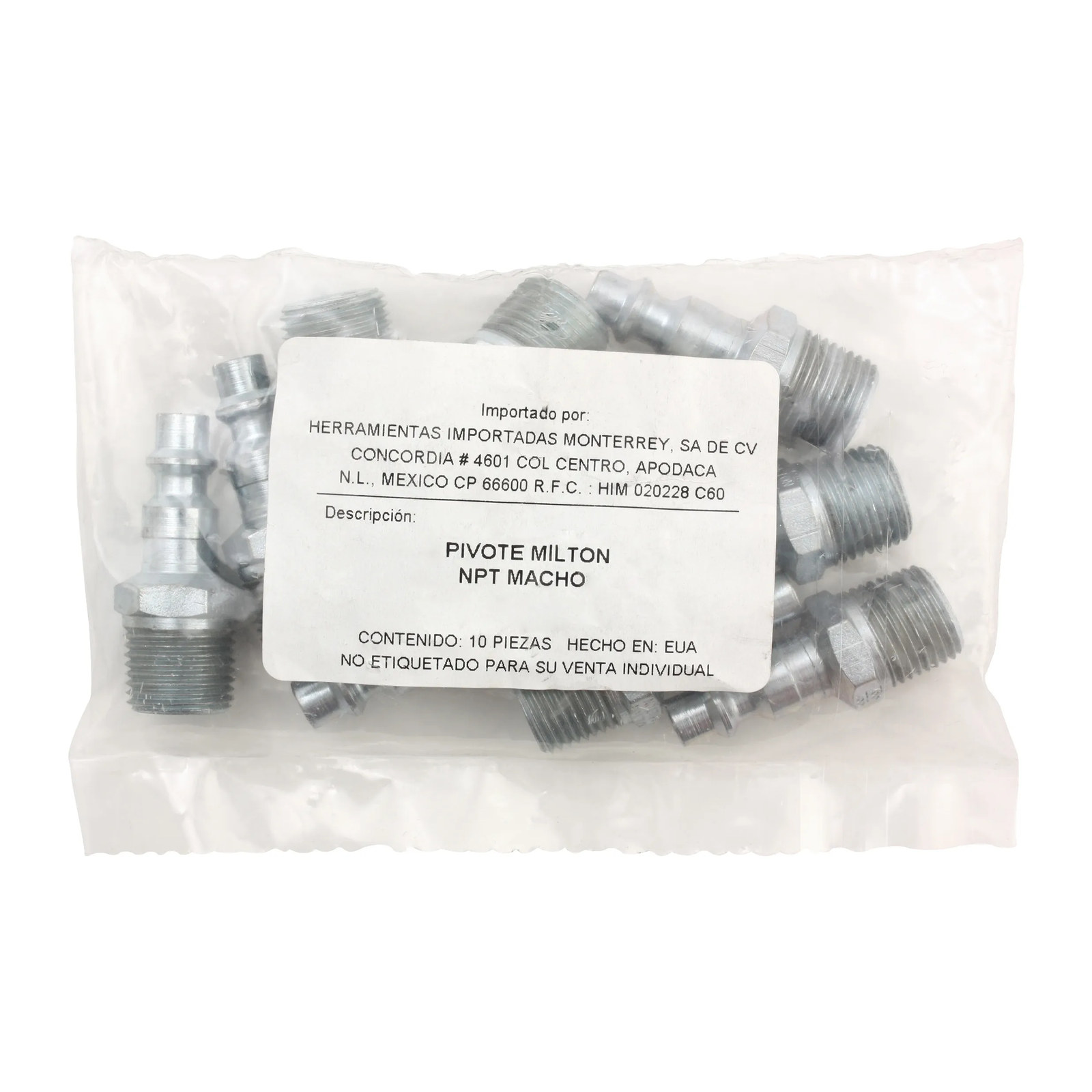 PIVOTE MEDIDA 1/4" NPT TIPO MACHO MARCA MILTON