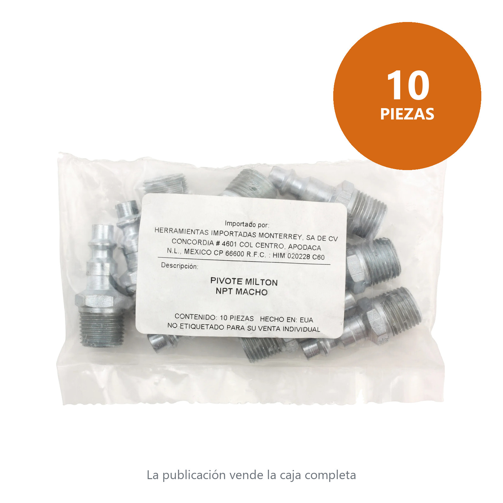 PIVOTE MEDIDA 1/4" NPT TIPO MACHO MARCA MILTON - Imagen 4