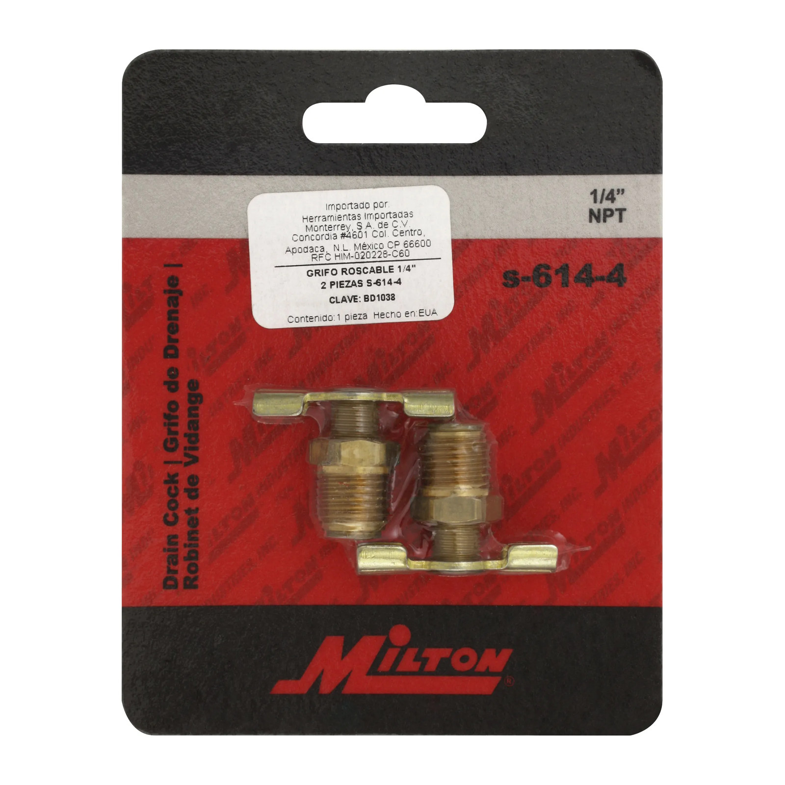 Grifo Roscable 1/4" 2 Piezas S-614-4 - Imagen 2