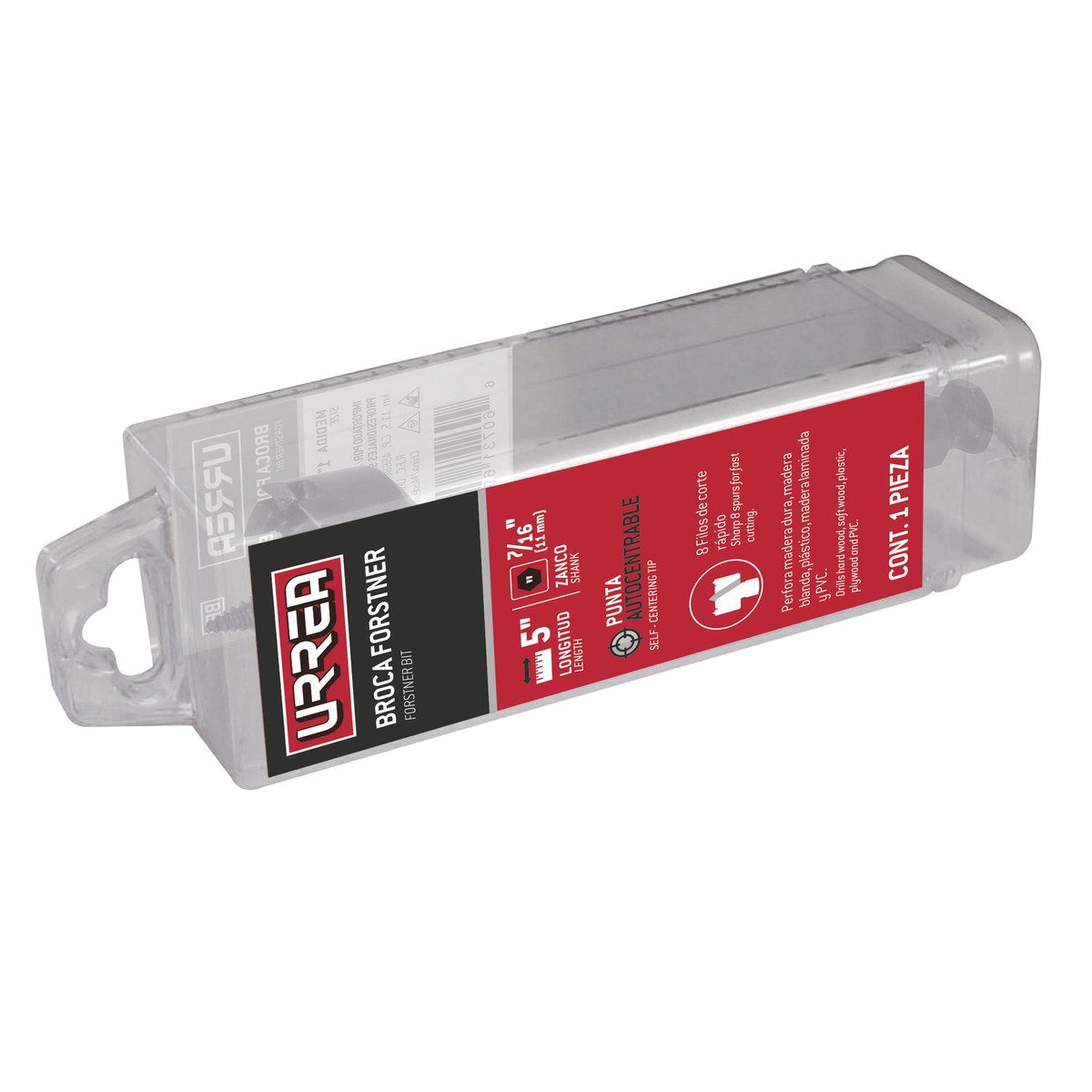 Broca para madera de acero forstner 1" zanco de 7/16" Urrea - Imagen 2