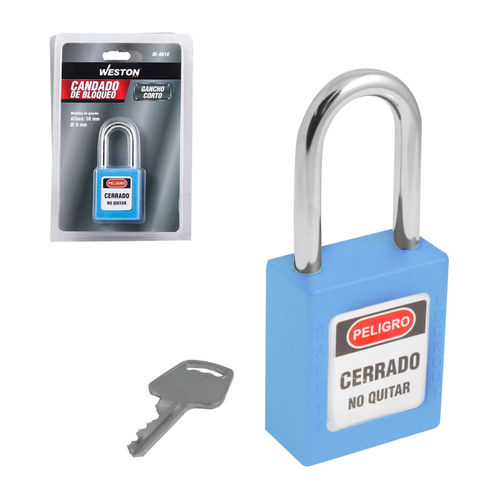 Candado de Bloqueo de Seguridad Azul 38 mm Weston