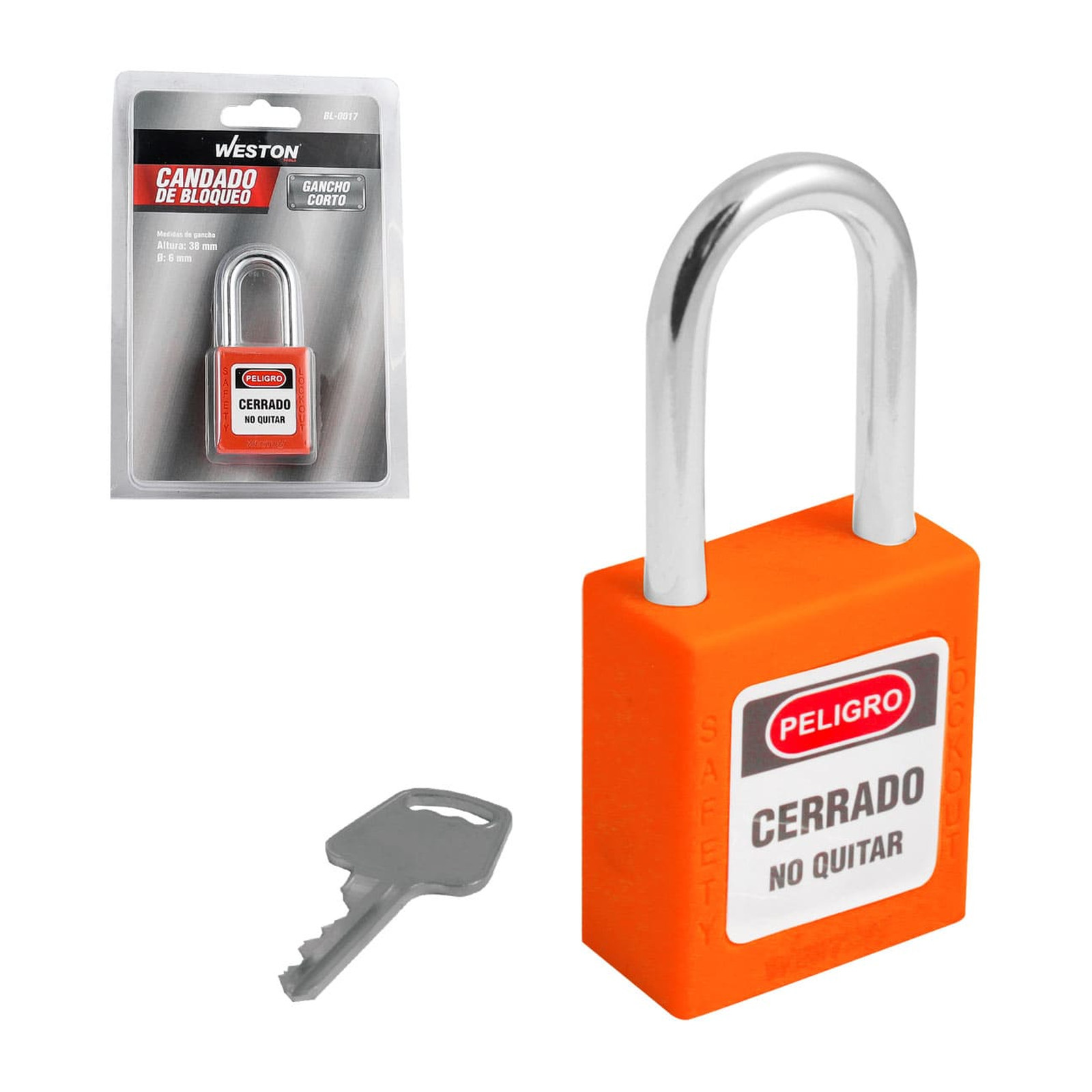 Candado de Bloqueo Naranja 38 mm WESTON