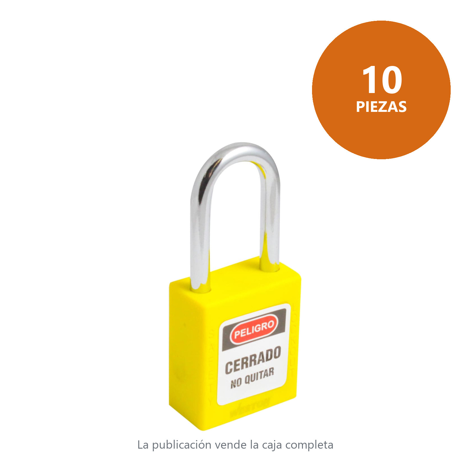 CANDADO DE BLOQUEO AMARILLO 38MM (CAJA C/10 PZAS - PRECIO X PIEZA) - Imagen 3