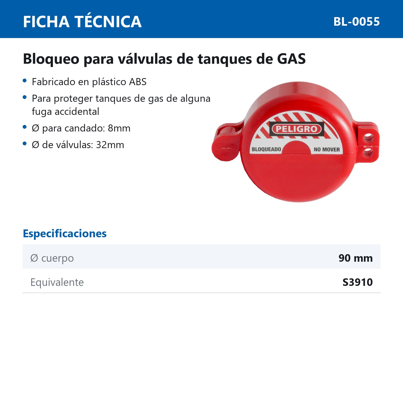 BLOQUEO PARA VÁLVULAS DE TANQUE DE GAS - Imagen 3
