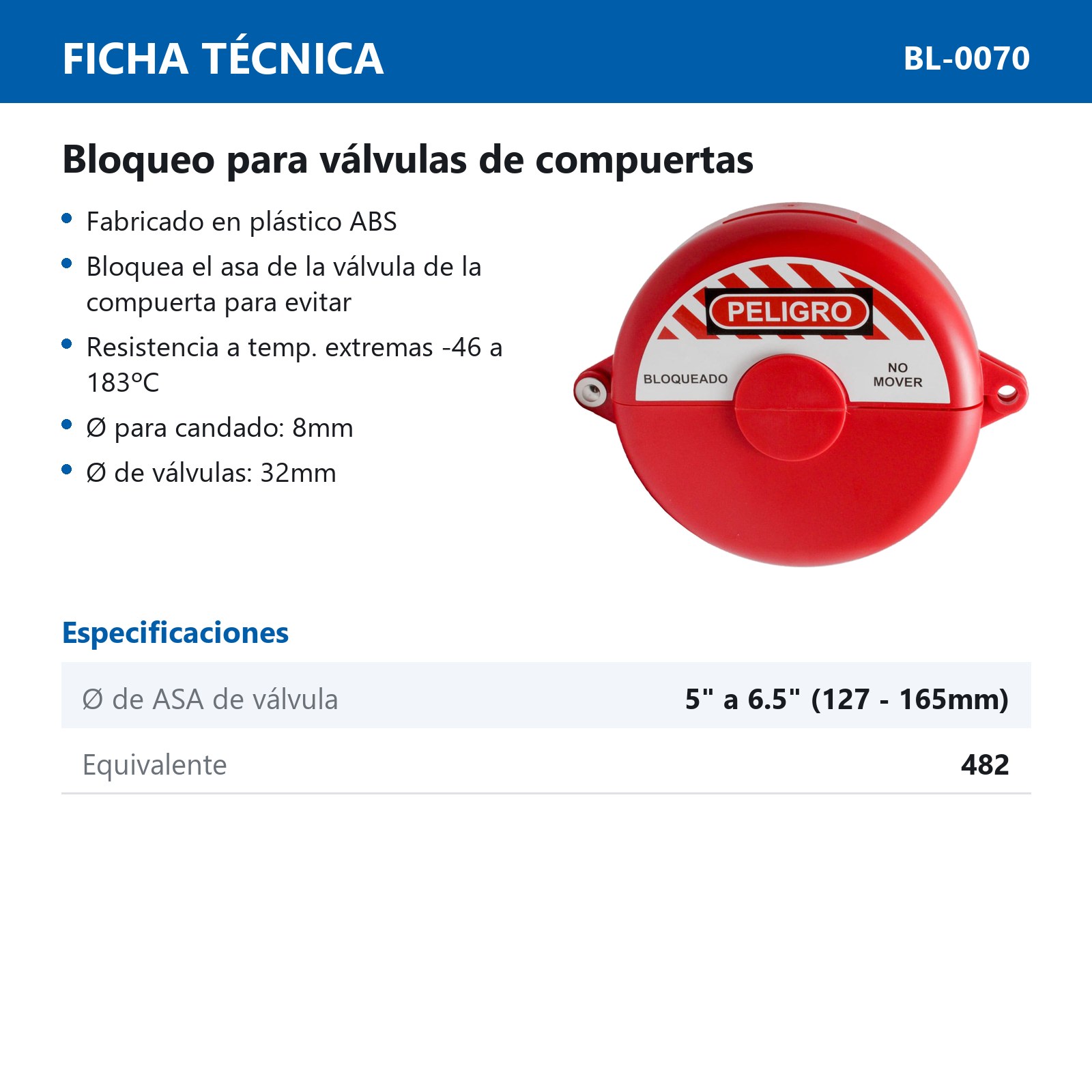 BLOQUEO PARA VÁLVULAS DE COMPUERTAS 5 A 6.5" - Imagen 3