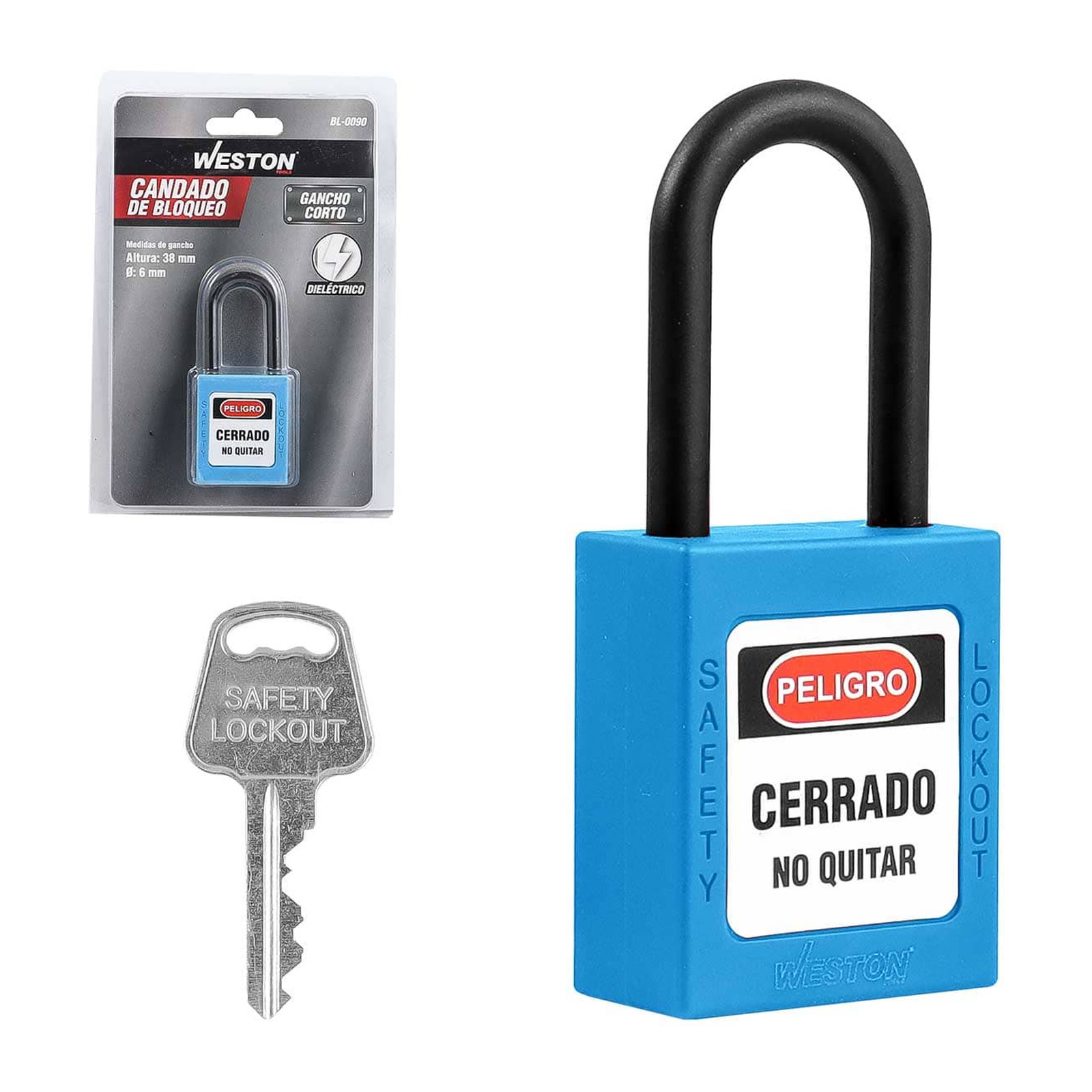 Candado de Bloqueo Dieléctrico Azul 38 mm WESTON