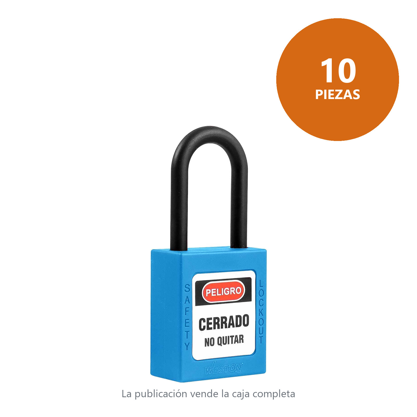 CANDADO DE BLOQUEO DIELECTRICO AZUL 38MM (CAJA C/10 PZAS - PRECIO X PIEZA) - Imagen 3