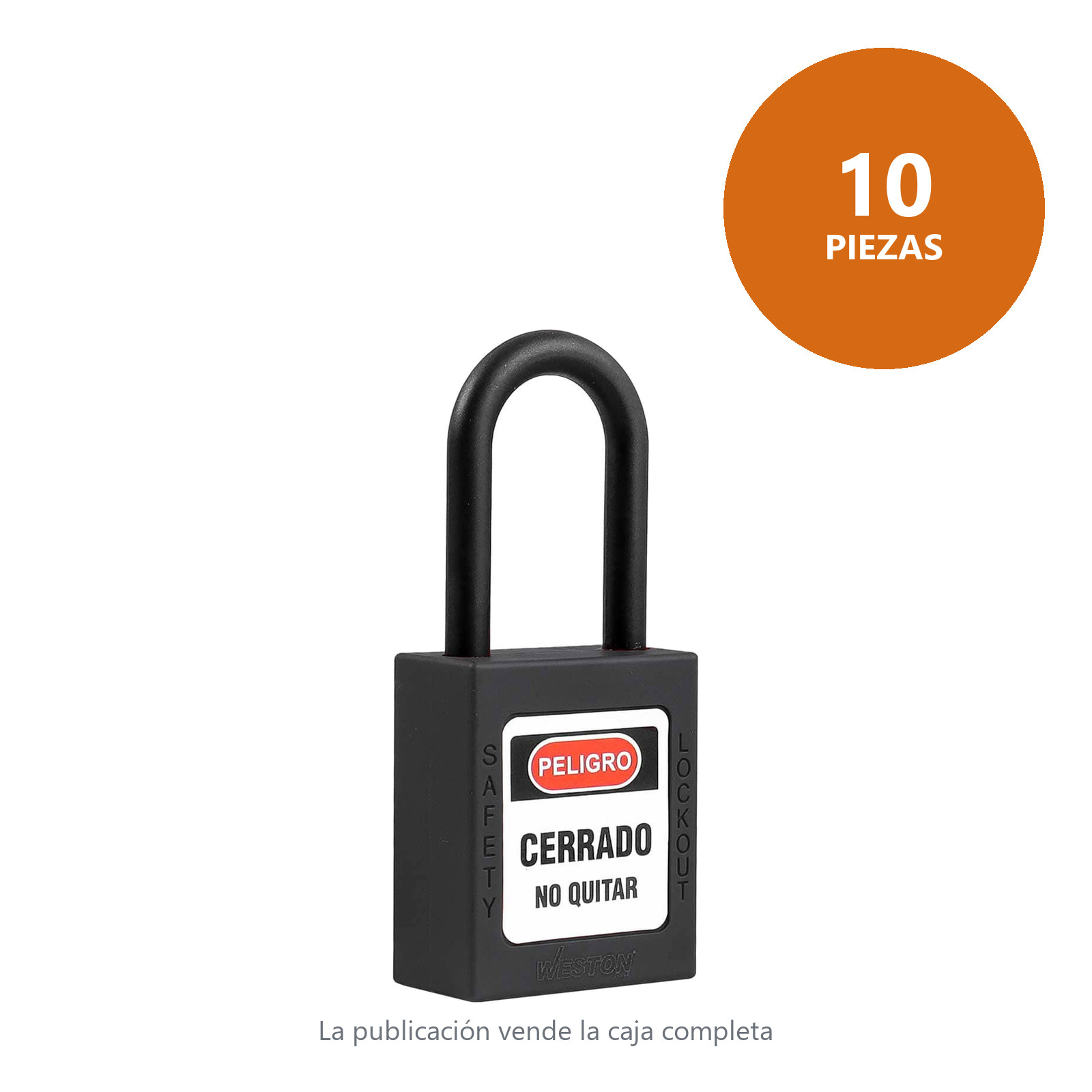 CANDADO DE BLOQUEO DIELECTRICO NEGRO 38MM (CAJA C/10 PZAS - PRECIO X PIEZA) - Imagen 3