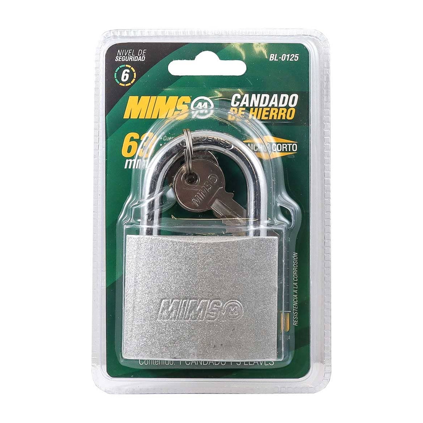 CANDADO DE HIERRO 63MM C/3 LLAVES (CAJA C/6 PZAS - PRECIO X PIEZA) - Imagen 3