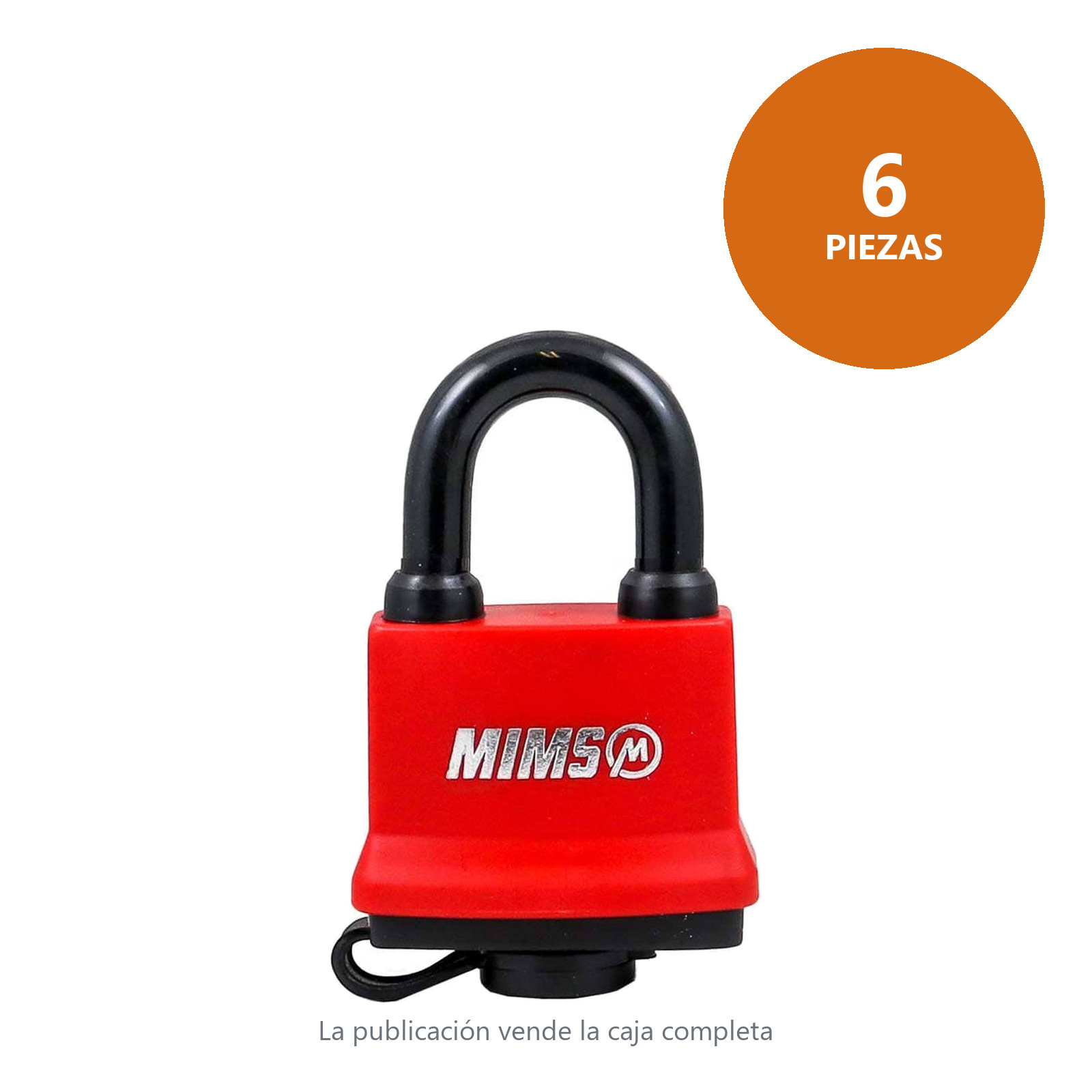 CANDADO RECUB. PVC DE HIERRO 55MM C/3 LLAVES (CAJA C/6 PZAS - PRECIO X PIEZA) - Imagen 4