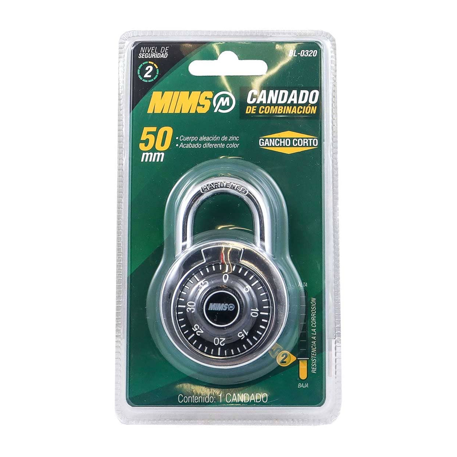 CANDADO DE COMBINACION DE ALEACION DE ZINC 50MM (CAJA C/6 PZAS - PRECIO X PIEZA) - Imagen 2