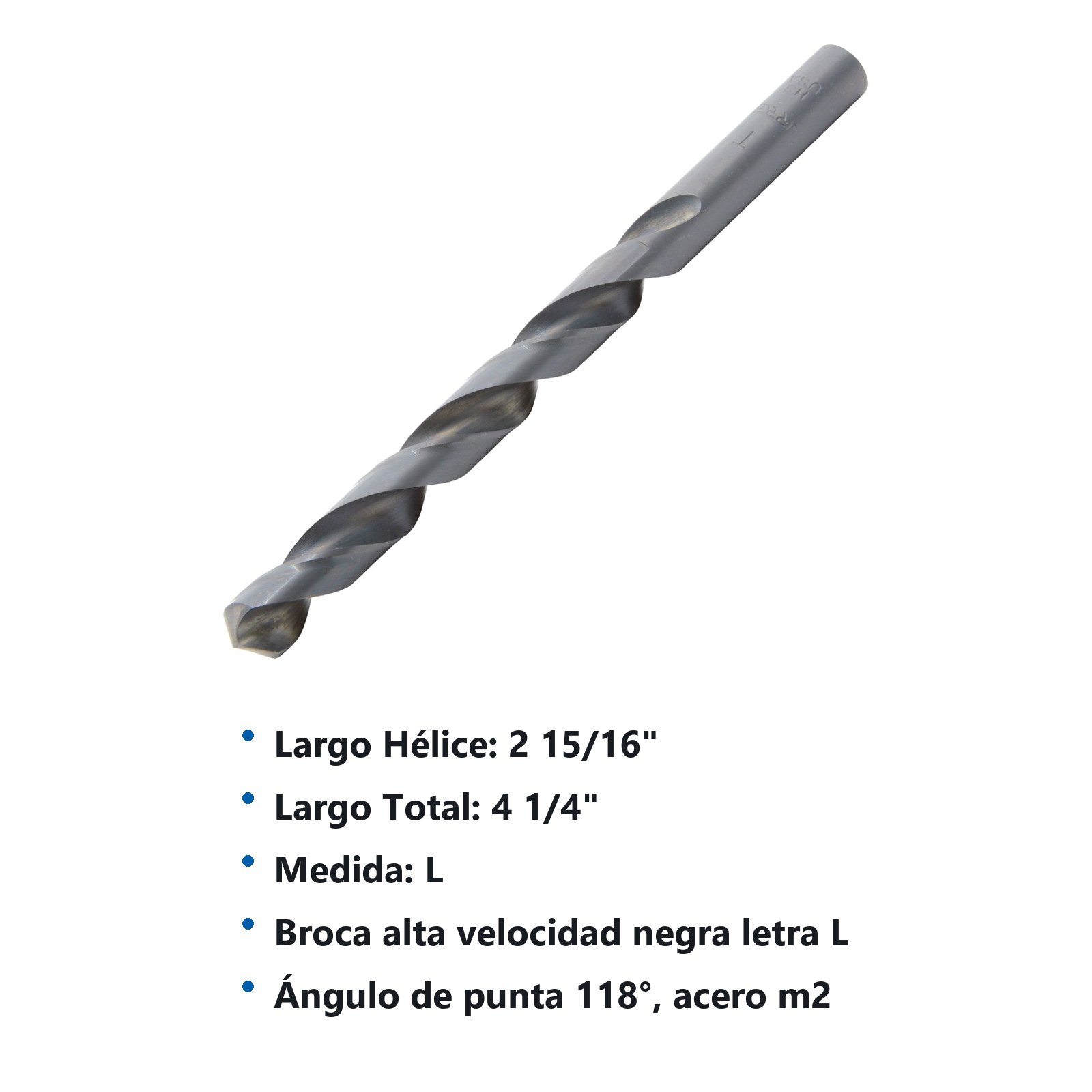 Broca negra de acero de alta velocidad alfabética letra "L" zanco recto Urrea - Imagen 3