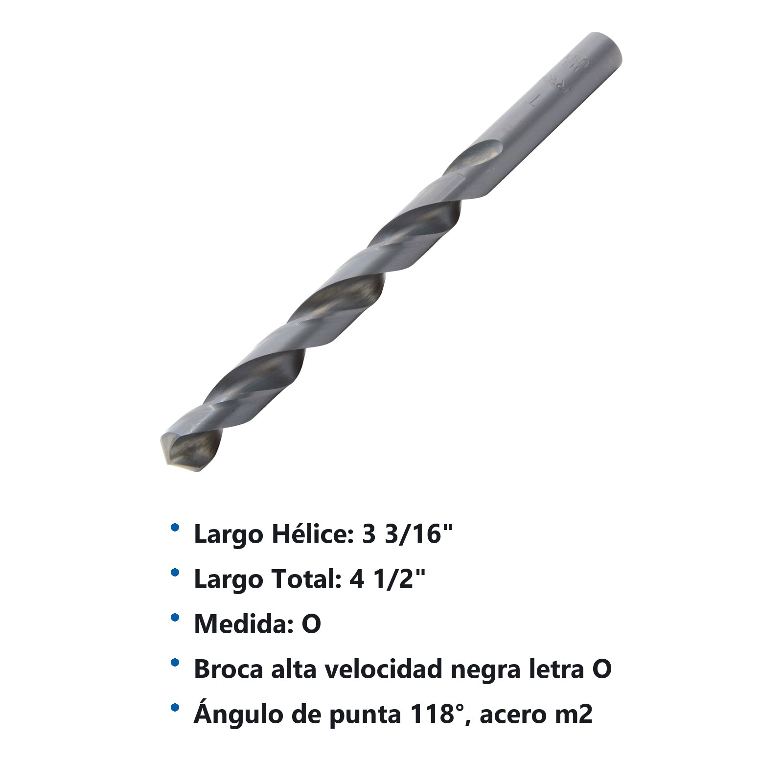 Broca negra de acero de alta velocidad alfabética letra "O" zanco recto Urrea - Imagen 3