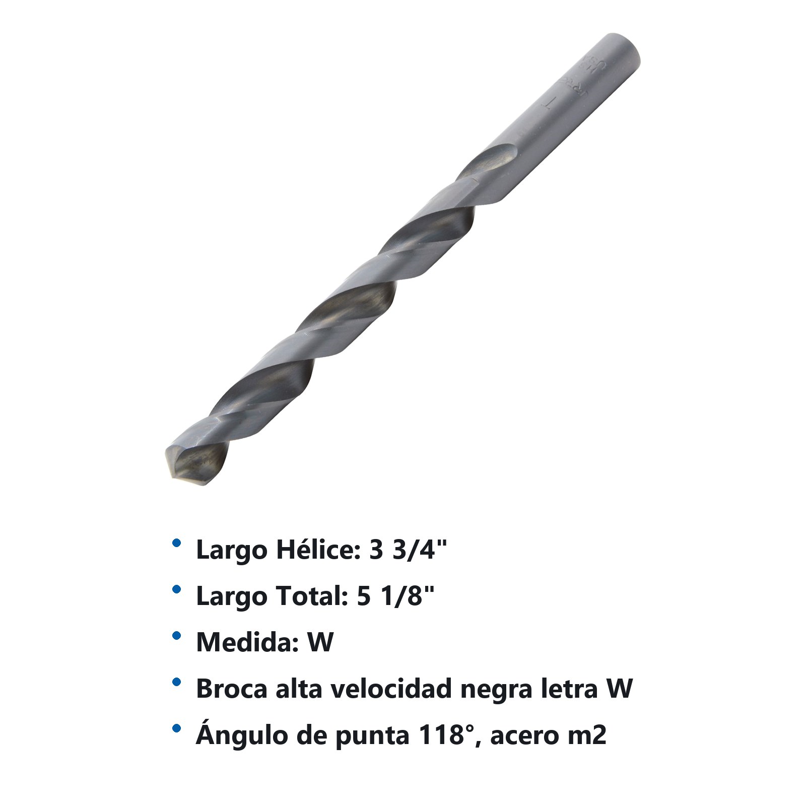 Broca negra de acero de alta velocidad alfabética letra "W" zanco recto Urrea - Imagen 3