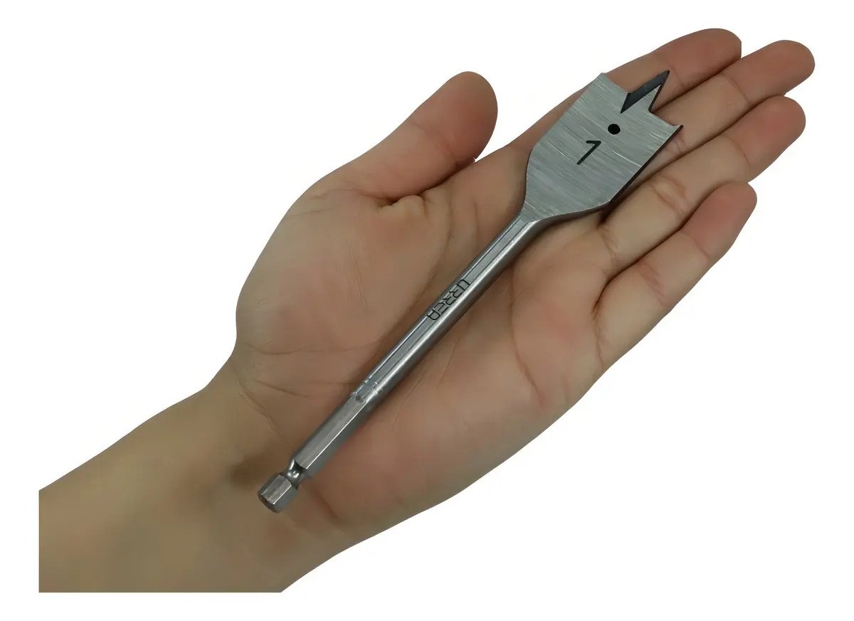 Broca para madera de acero al carbono tipo manita 1" zanco de 1/4" Urrea - Imagen 2