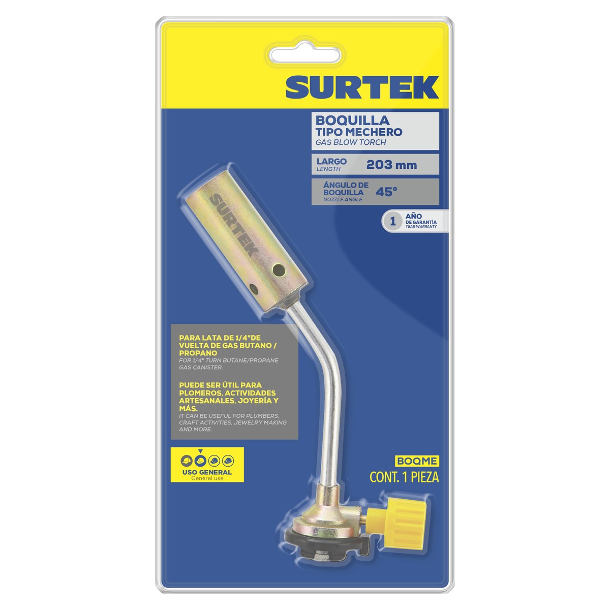 Boquilla para lata de gas tipo mecha Surtek - Imagen 2