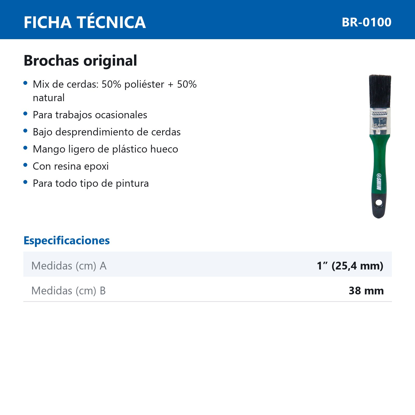 BROCHA ORIGINAL USO DOMESTICO 1" X 38 MM (Precio x Pza) - Imagen 4