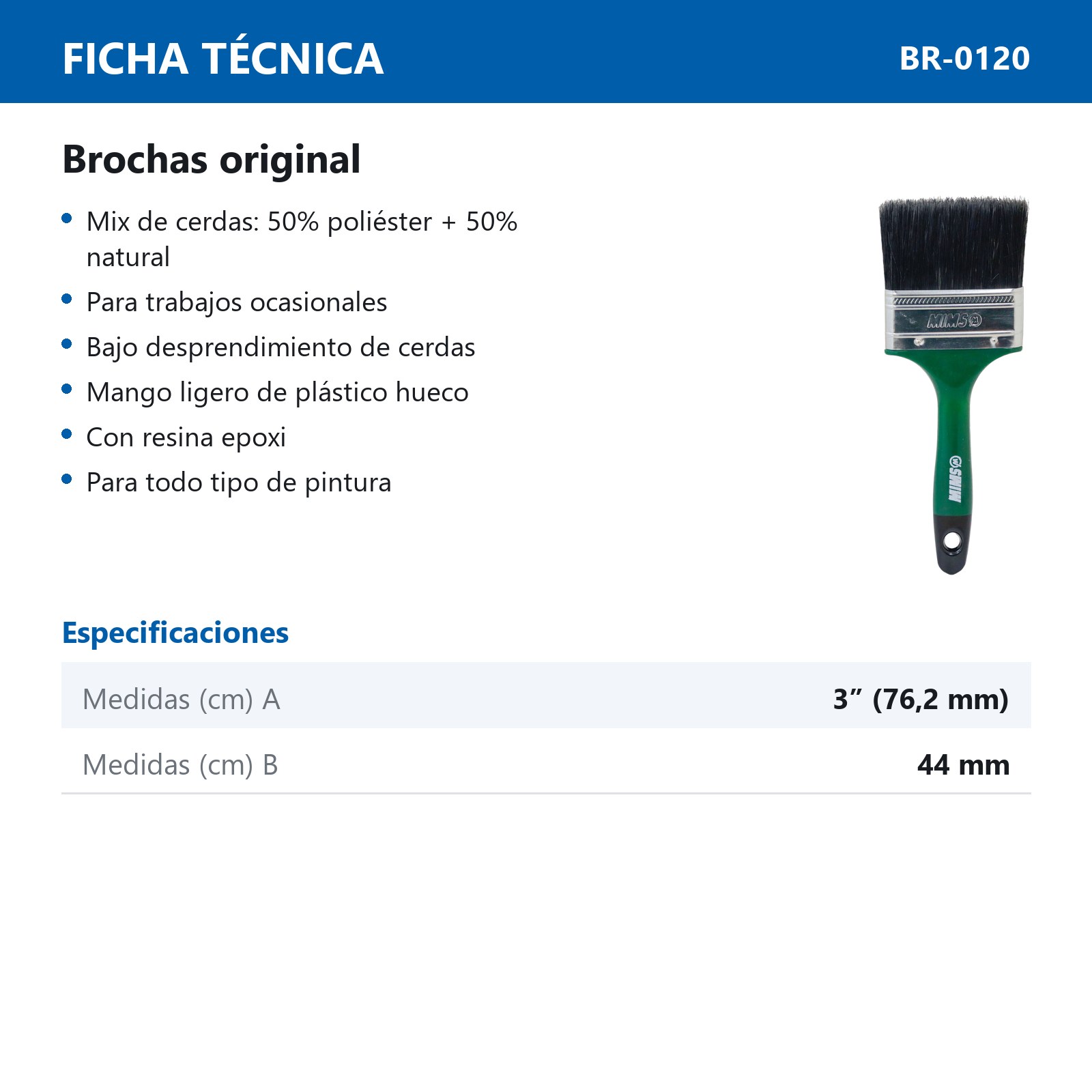 BROCHA ORIGINAL USO DOMESTICO 3" X 44 MM (Precio x Pza) - Imagen 4