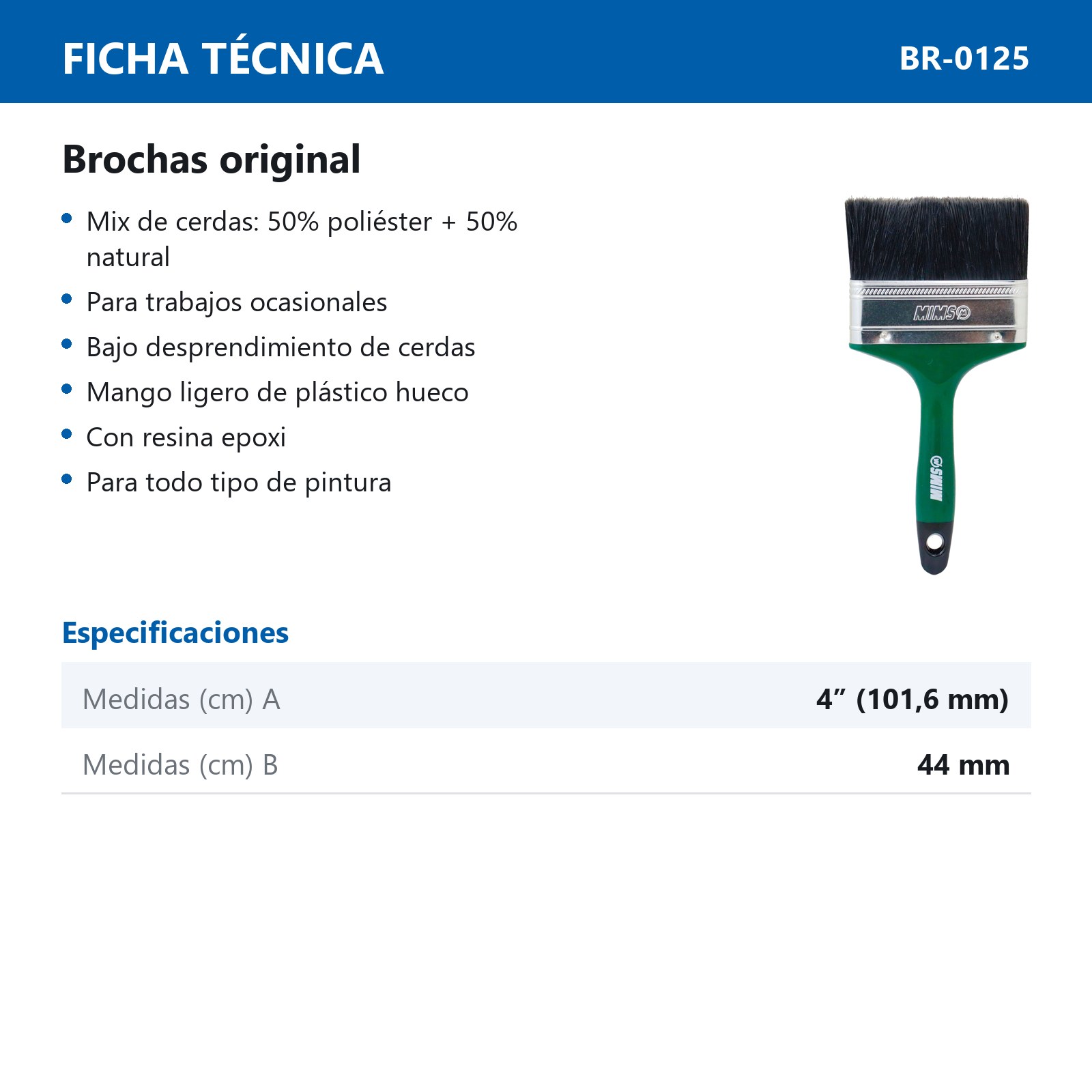 BROCHA ORIGINAL USO DOMESTICO 4" X 44 MM (Precio x Pza) - Imagen 4