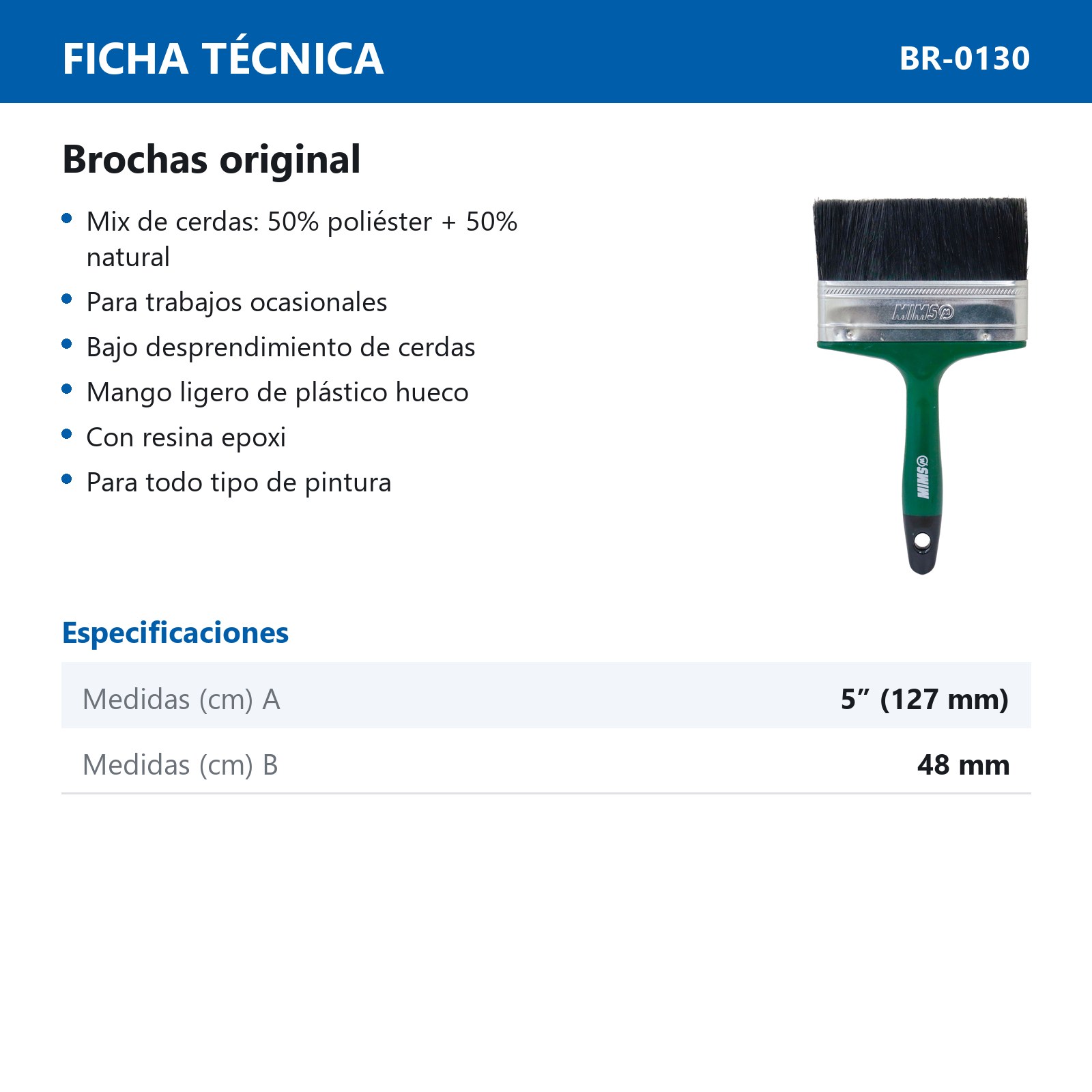 BROCHA ORIGINAL USO DOMESTICO 5" X 48 MM (Precio x Pza) - Imagen 4