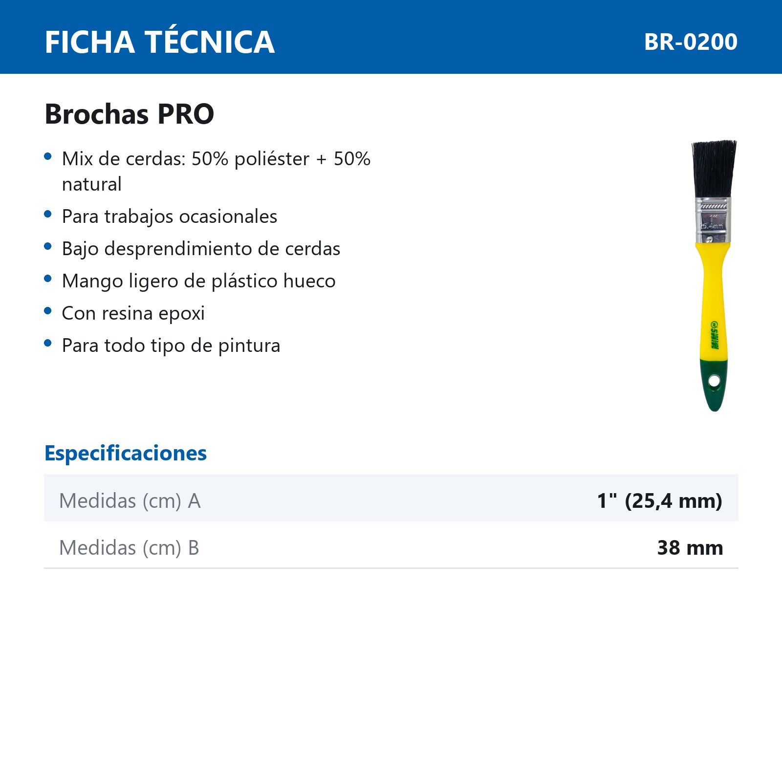 BROCHA PRO USO DOMESTICO 1" X 38 MM (Precio x Pza) - Imagen 4