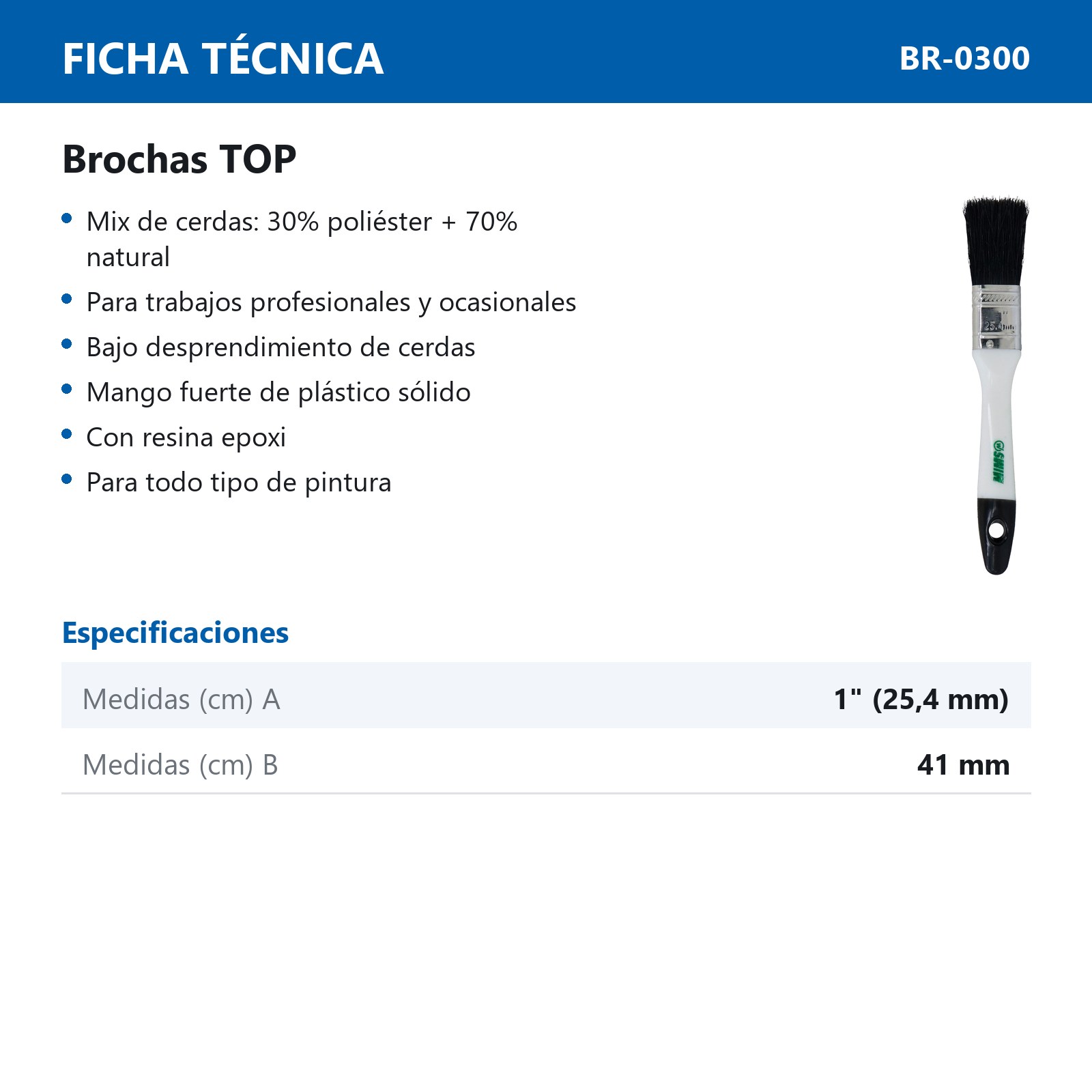 BROCHA TOP USO GENERAL 1" X 41 MM (Precio x Pza) - Imagen 4